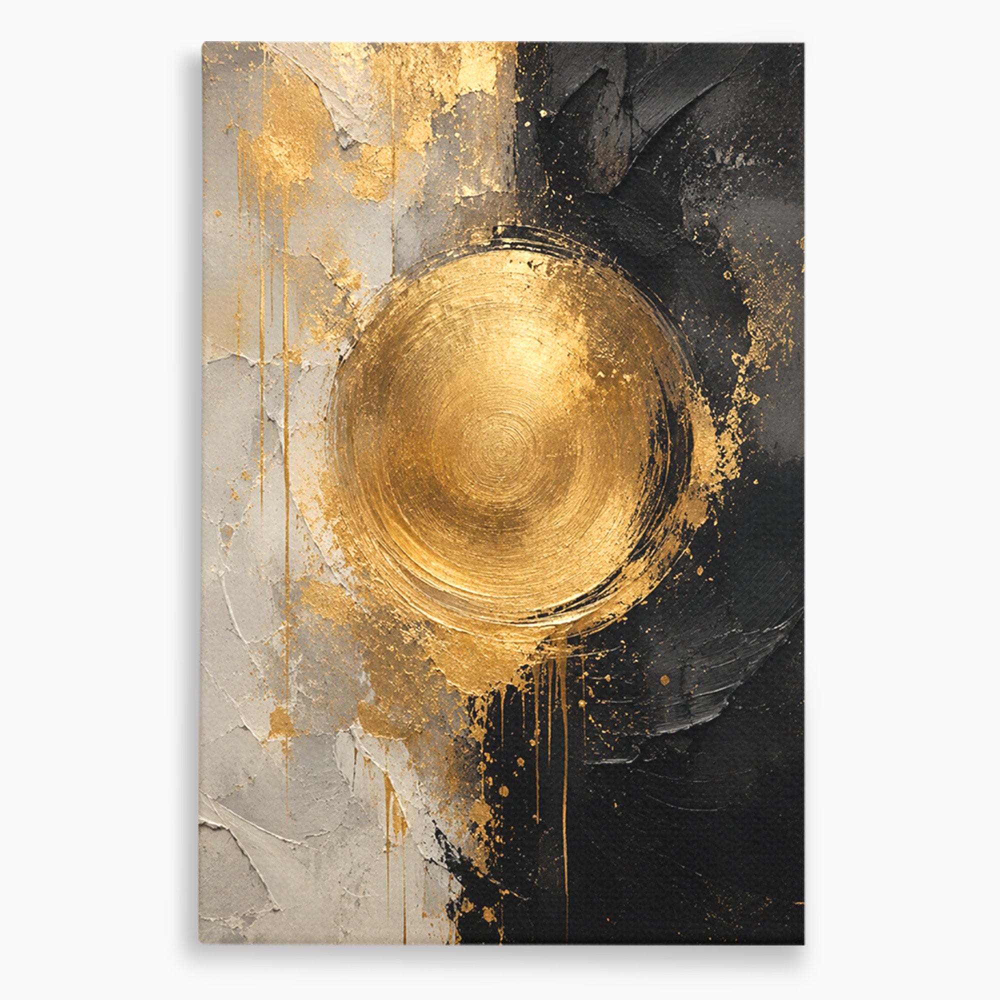 Tablou Canvas Premium LuxCanva® PI1175, Cercul Auriu, Abis, Abstract, Modern, Arta, Birou, Culori Vibrante