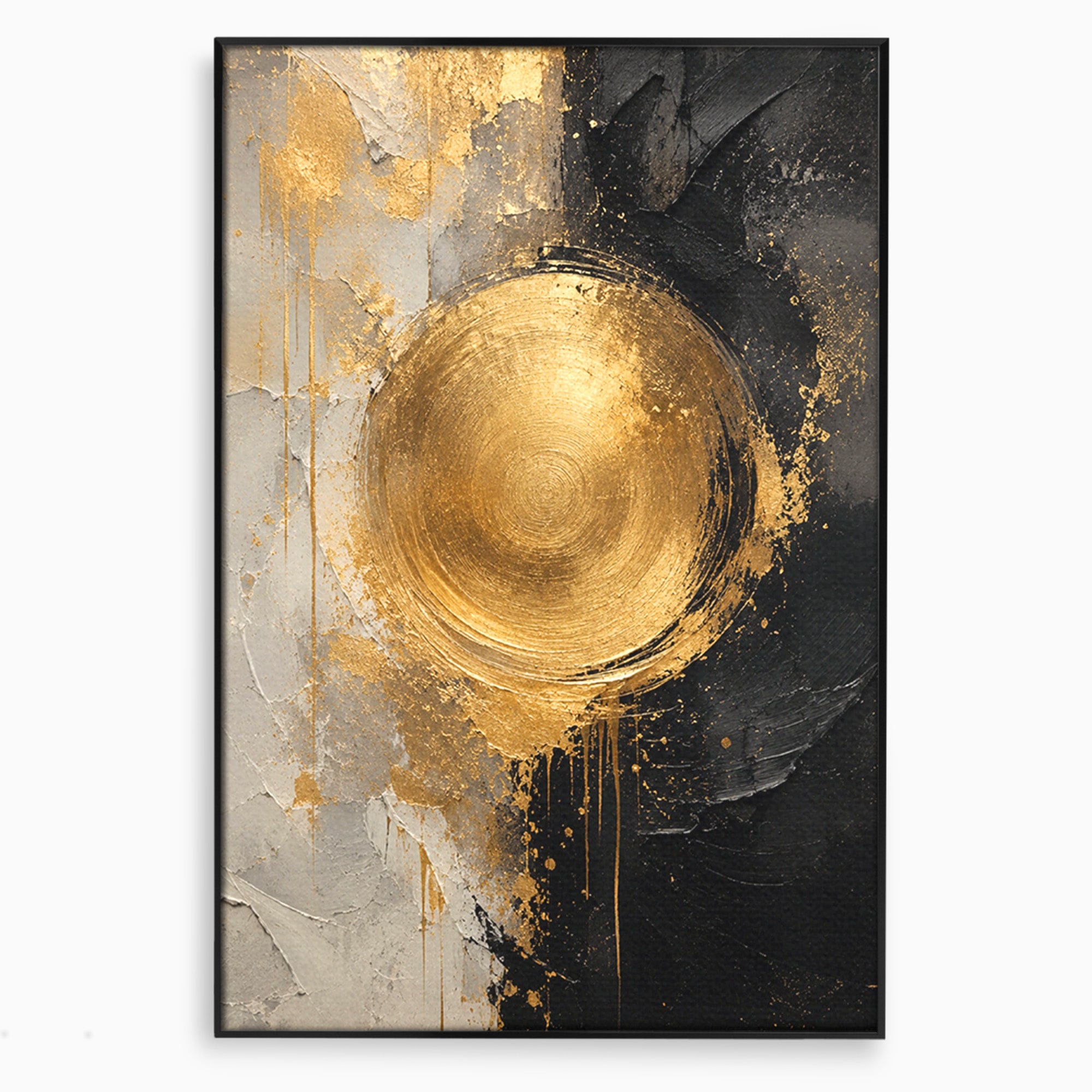 Tablou Canvas Premium LuxCanva® PI1175, Cercul Auriu, Abis, Abstract, Modern, Arta, Birou, Culori Vibrante