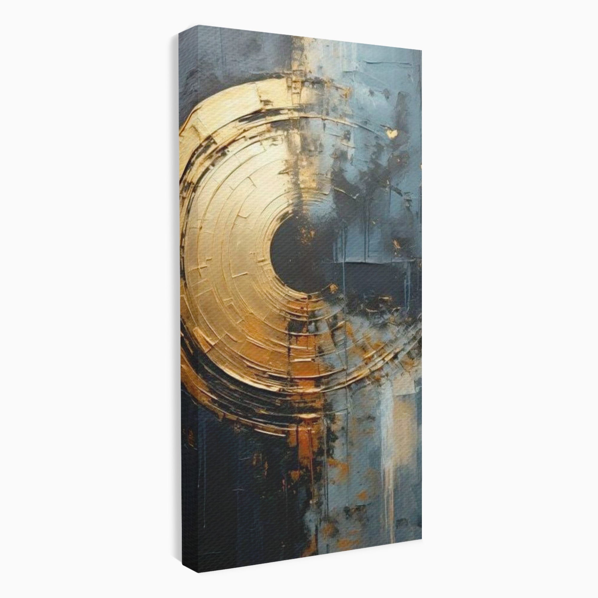 Tablou Canvas Premium LuxCanva® PI1176, Orbita de Aur, Abstract, Cerc, Abis, Modern, Living, Birou, Culori Vibrante