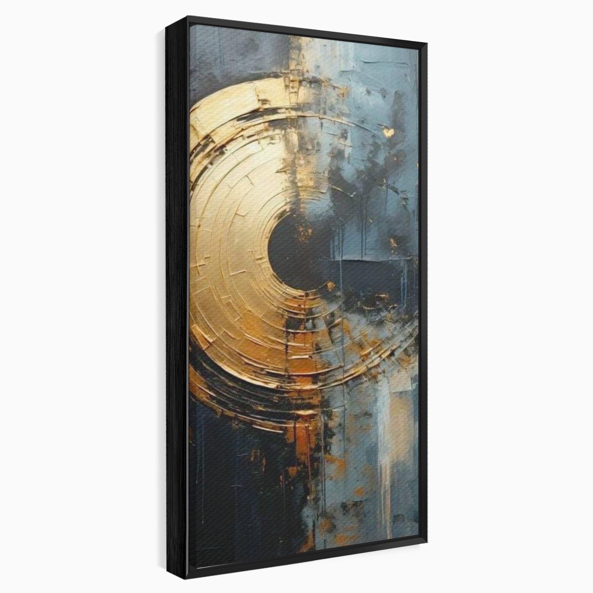 Tablou Canvas Premium LuxCanva® PI1176, Orbita de Aur, Abstract, Cerc, Abis, Modern, Living, Birou, Culori Vibrante