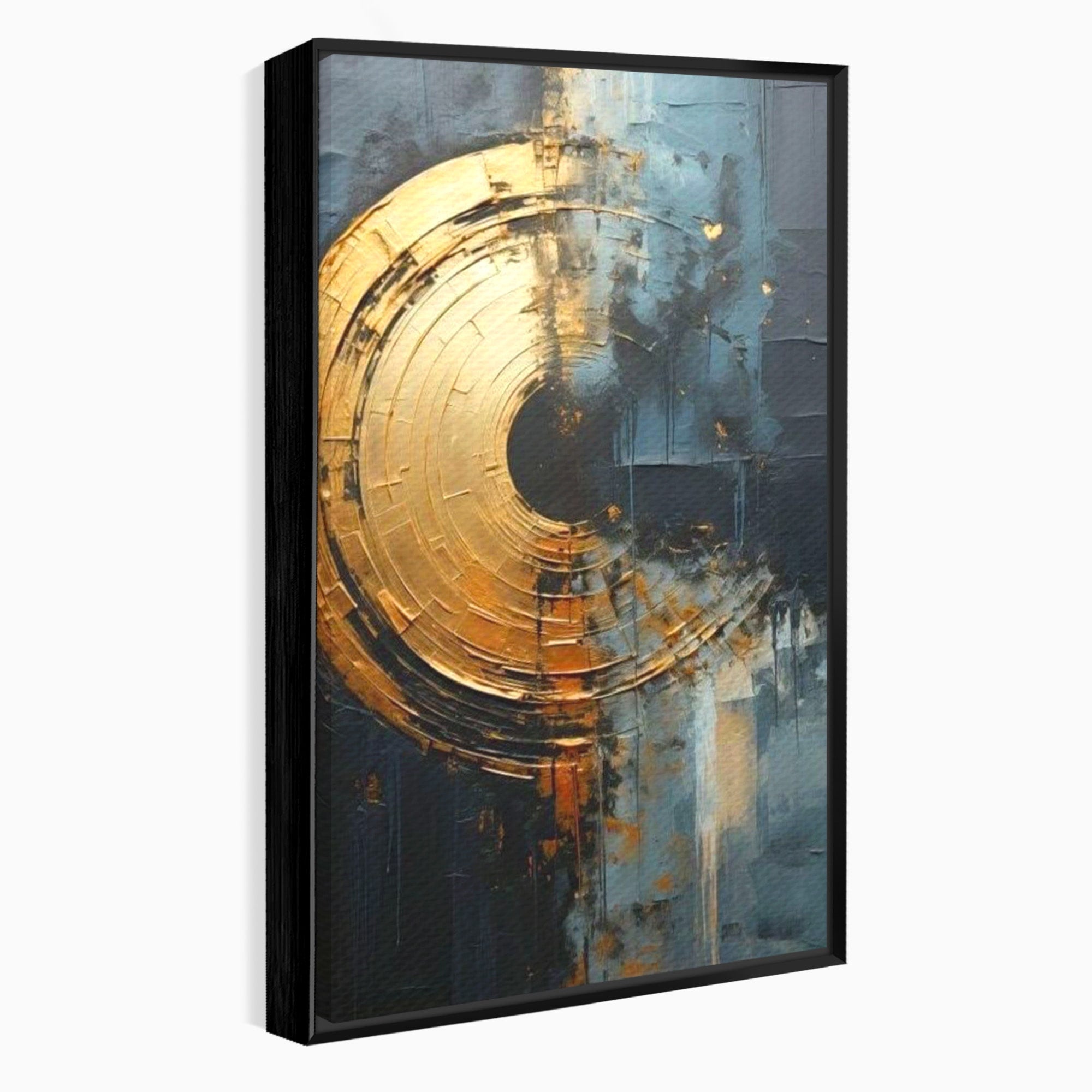 Tablou Canvas Premium LuxCanva® PI1176, Orbita de Aur, Abstract, Cerc, Abis, Modern, Living, Birou, Culori Vibrante