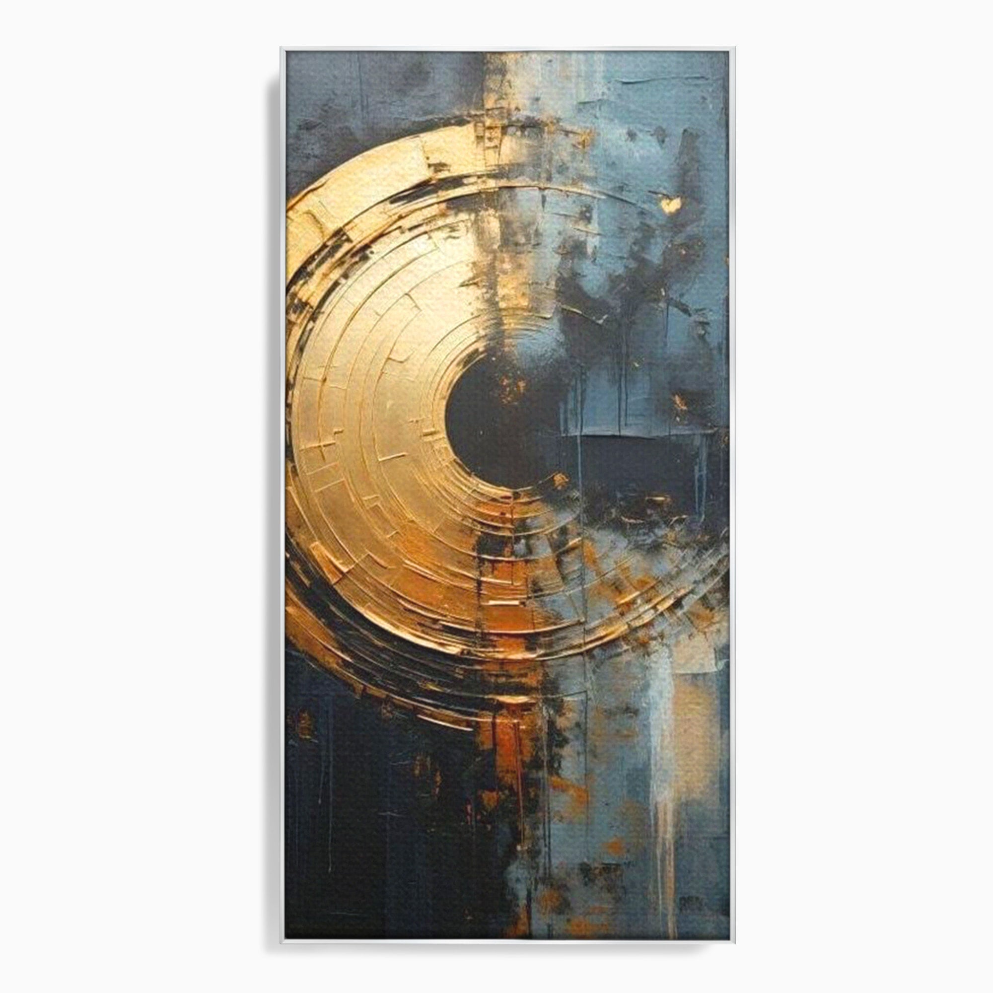 Tablou Canvas Premium LuxCanva® PI1176, Orbita de Aur, Abstract, Cerc, Abis, Modern, Living, Birou, Culori Vibrante