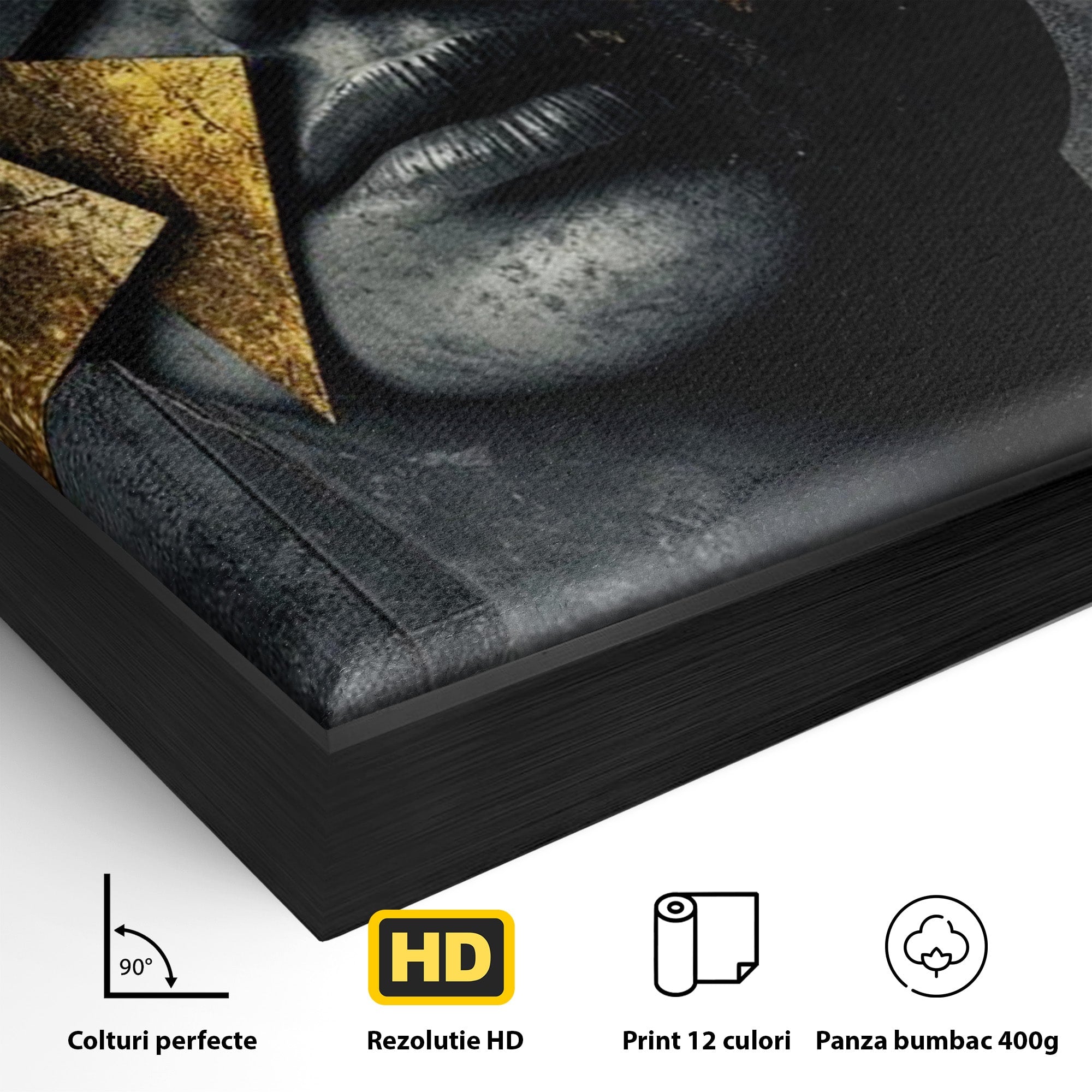 Tablou Canvas Premium LuxCanva® PI1178, Fragmente de Aur, Abstract, Geometric, Portret, Modern, Birou, Culori Vibrante