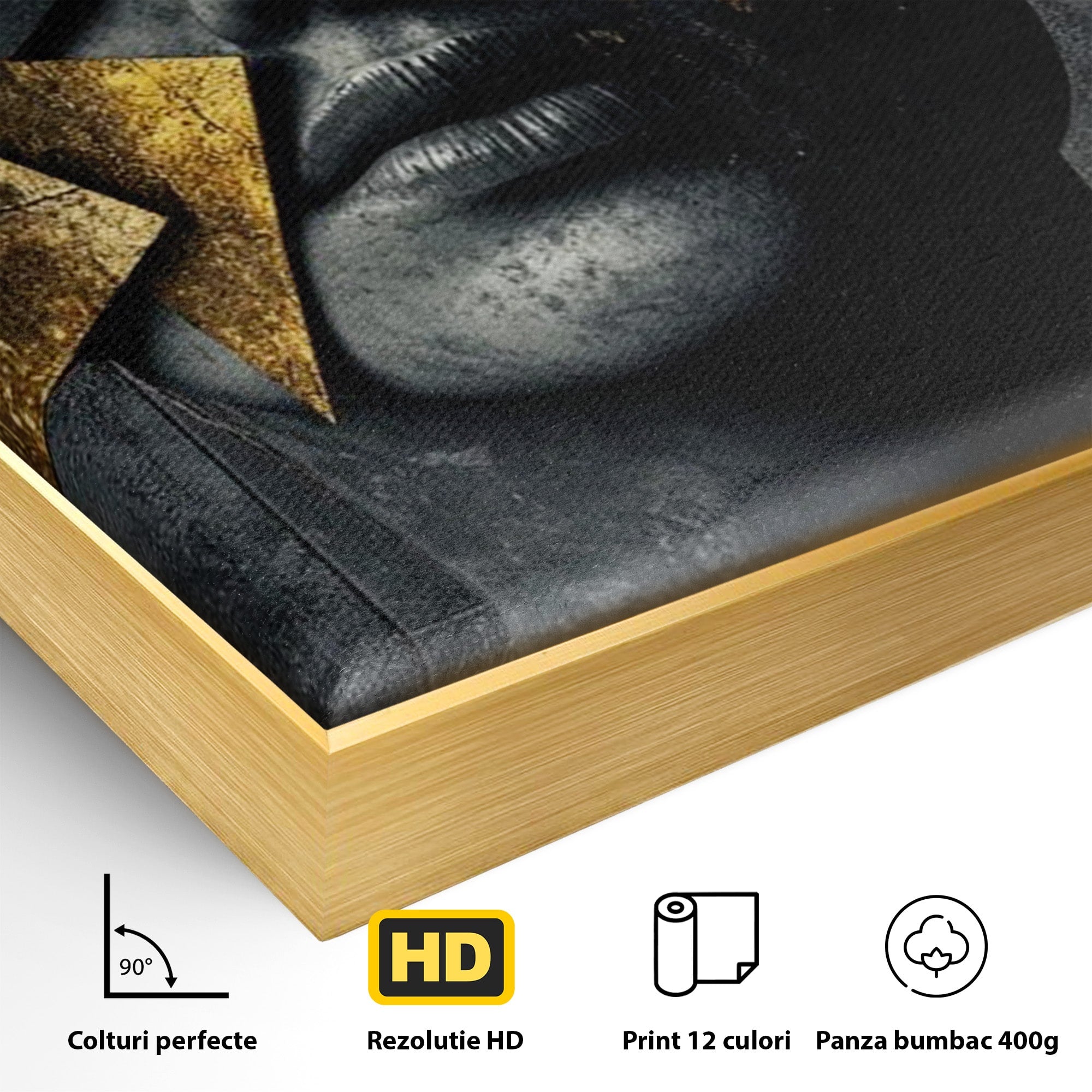 Tablou Canvas Premium LuxCanva® PI1178, Fragmente de Aur, Abstract, Geometric, Portret, Modern, Birou, Culori Vibrante