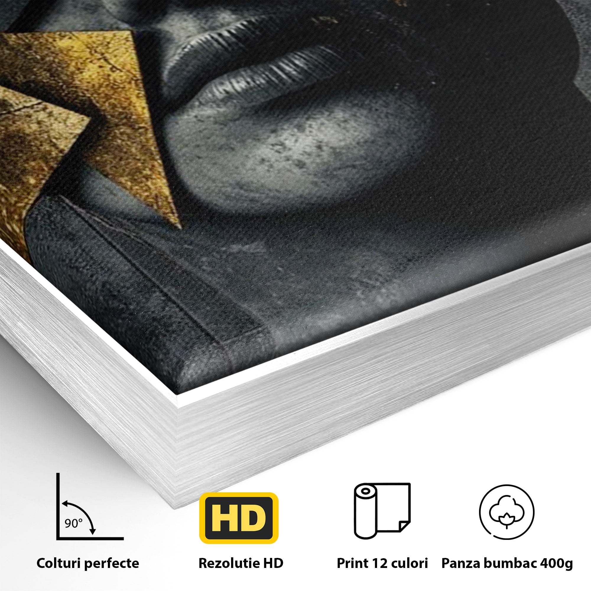Tablou Canvas Premium LuxCanva® PI1178, Fragmente de Aur, Abstract, Geometric, Portret, Modern, Birou, Culori Vibrante