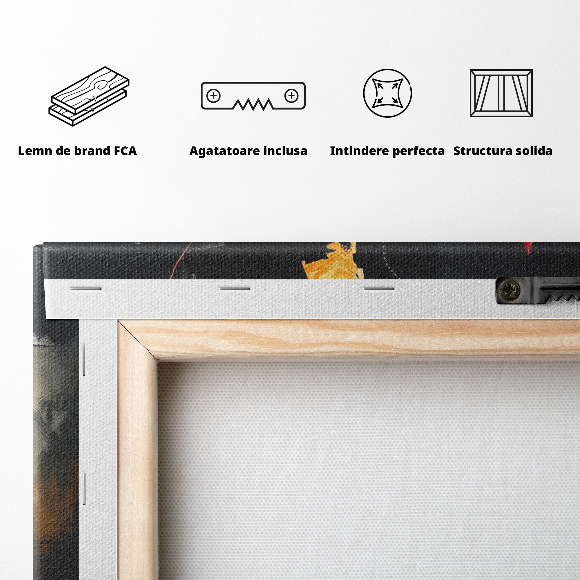 Tablou Canvas Premium LuxCanva® PI1180, Trandafirul Contrastului, Spini, Abstract, Modern, Living, Arta, Culori Vibrante