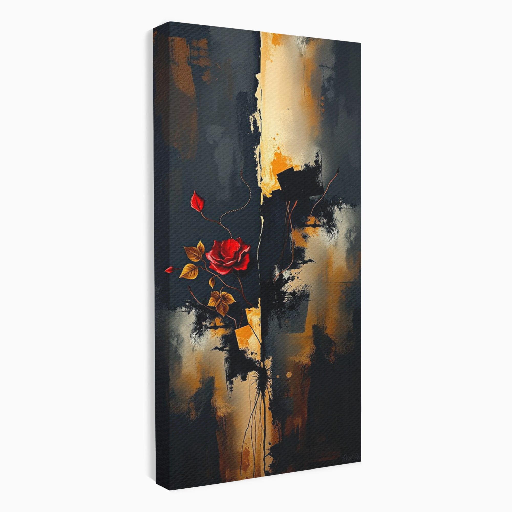 Tablou Canvas Premium LuxCanva® PI1180, Trandafirul Contrastului, Spini, Abstract, Modern, Living, Arta, Culori Vibrante