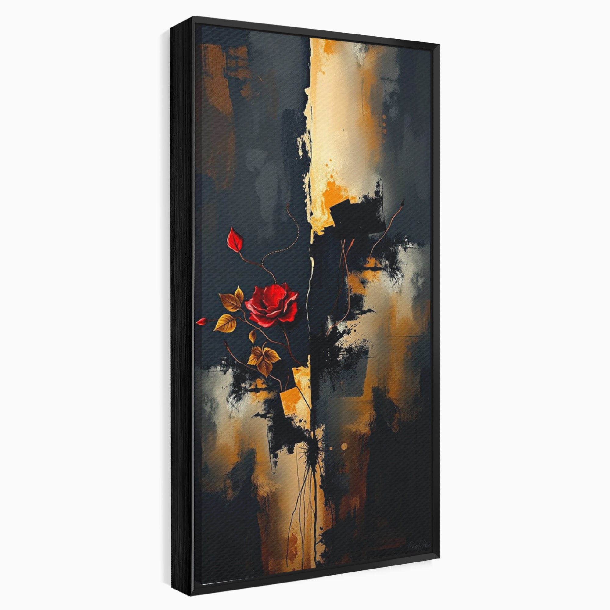 Tablou Canvas Premium LuxCanva® PI1180, Trandafirul Contrastului, Spini, Abstract, Modern, Living, Arta, Culori Vibrante