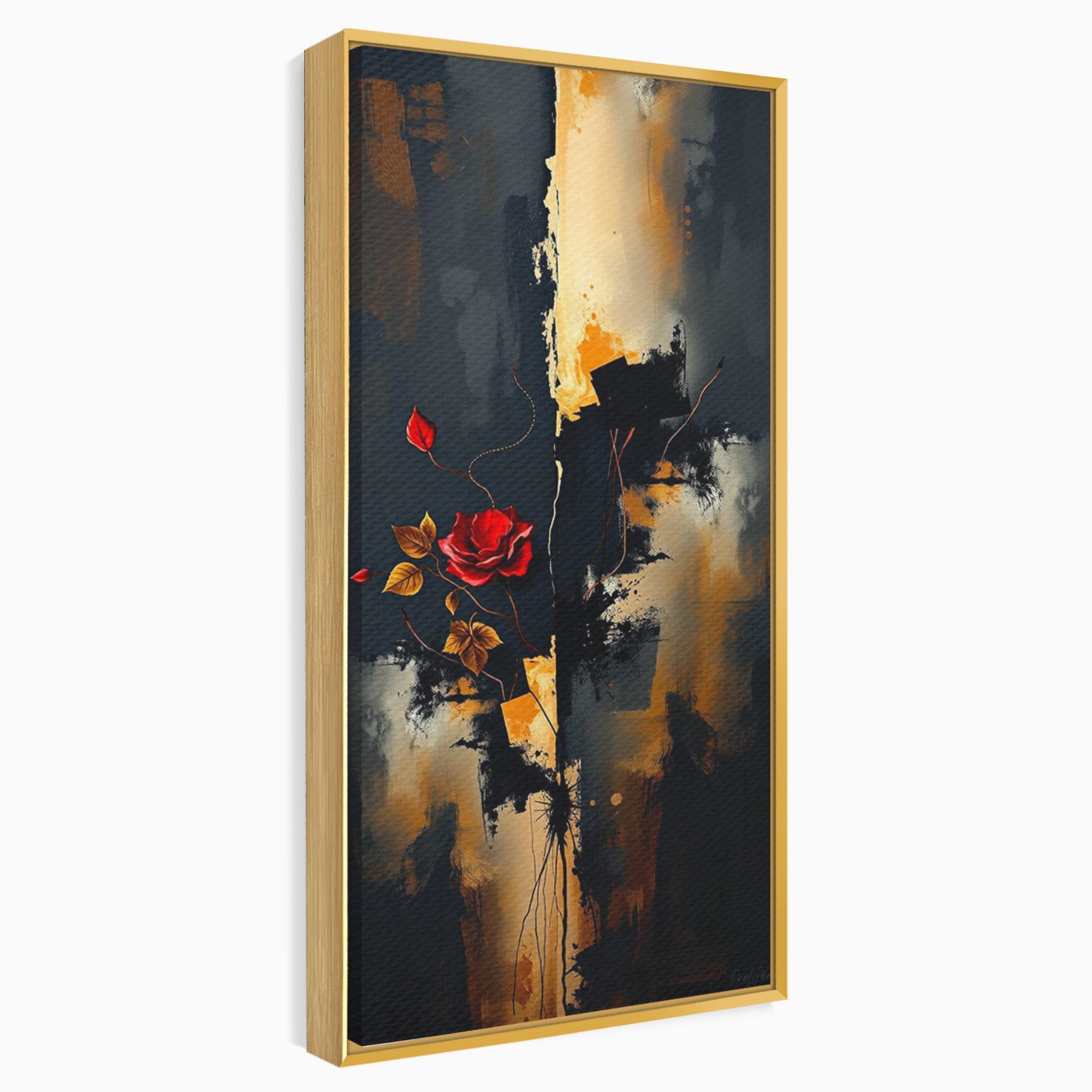 Tablou Canvas Premium LuxCanva® PI1180, Trandafirul Contrastului, Spini, Abstract, Modern, Living, Arta, Culori Vibrante