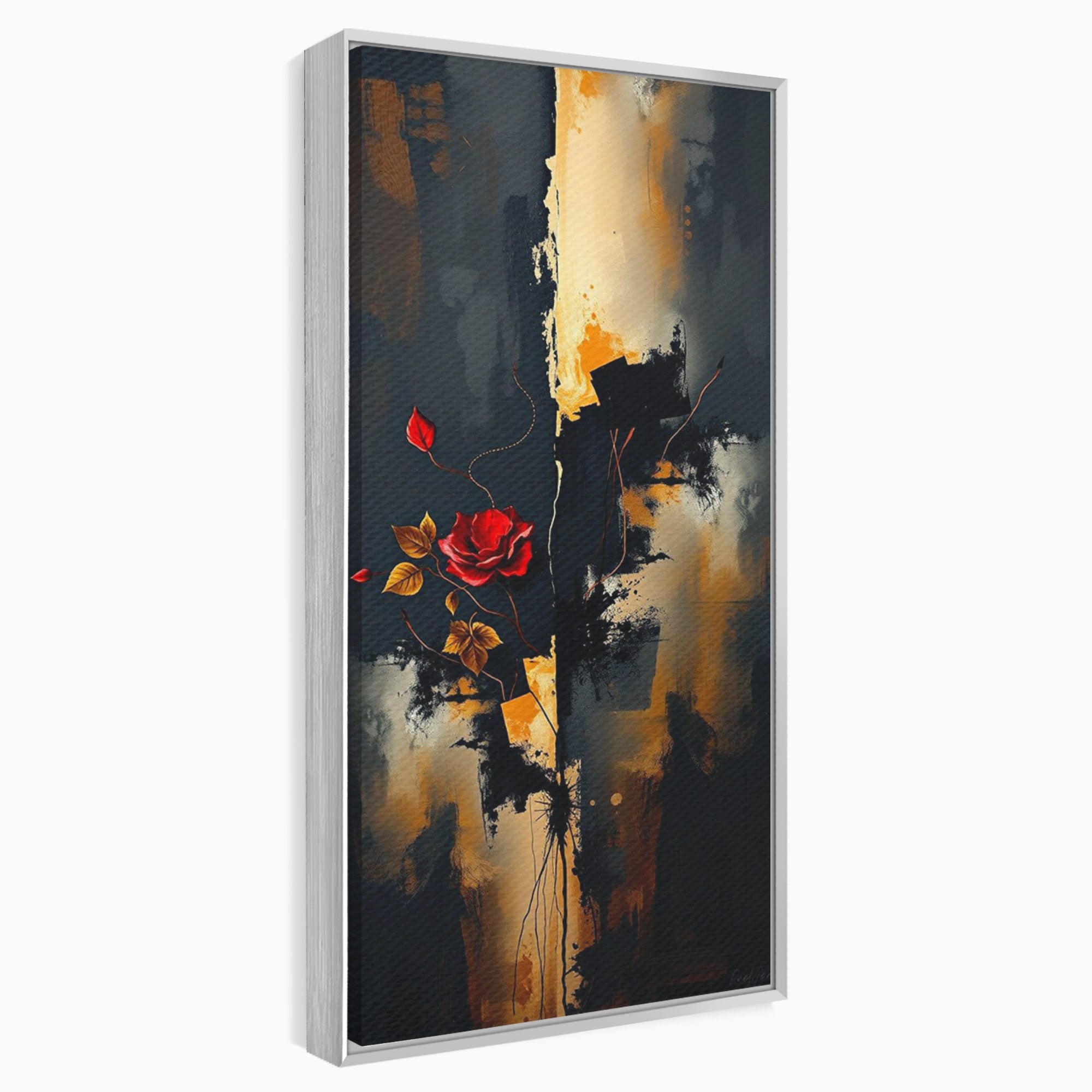 Tablou Canvas Premium LuxCanva® PI1180, Trandafirul Contrastului, Spini, Abstract, Modern, Living, Arta, Culori Vibrante