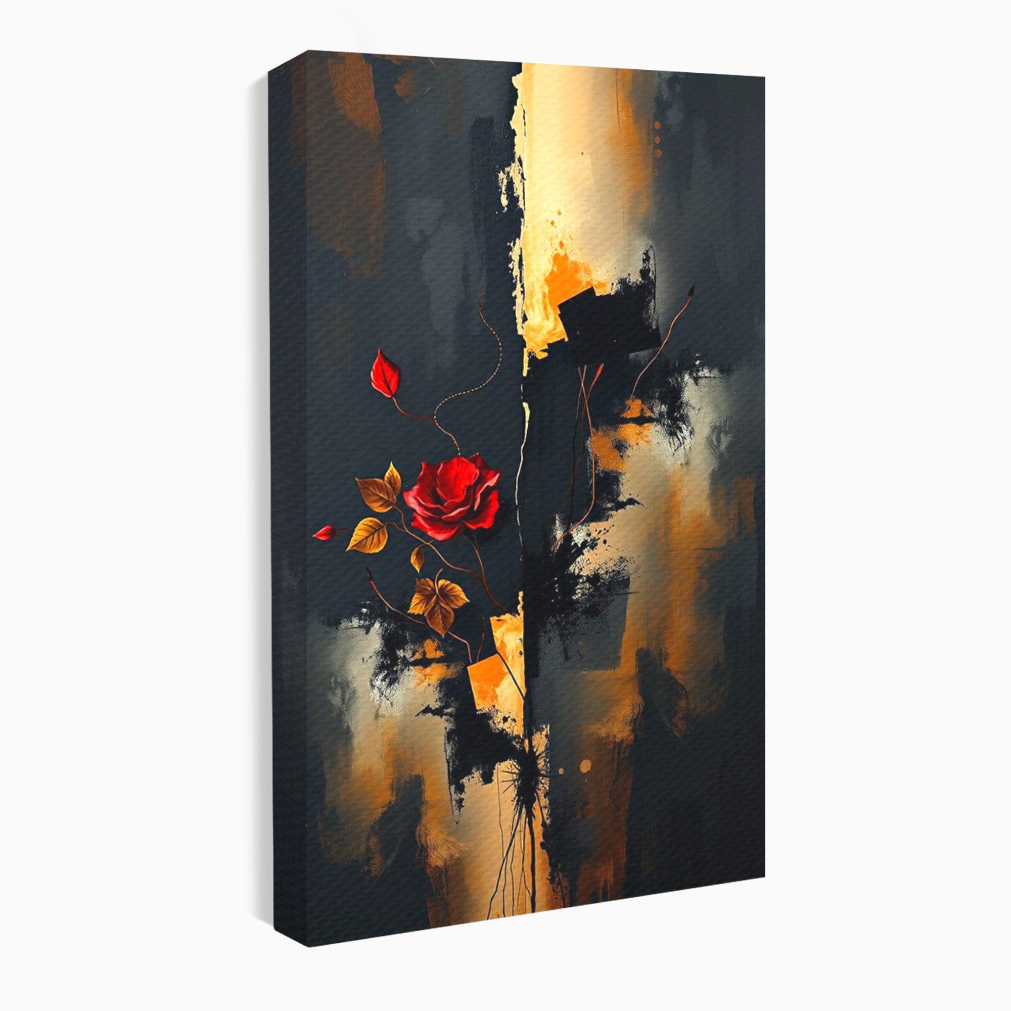 Tablou Canvas Premium LuxCanva® PI1180, Trandafirul Contrastului, Spini, Abstract, Modern, Living, Arta, Culori Vibrante