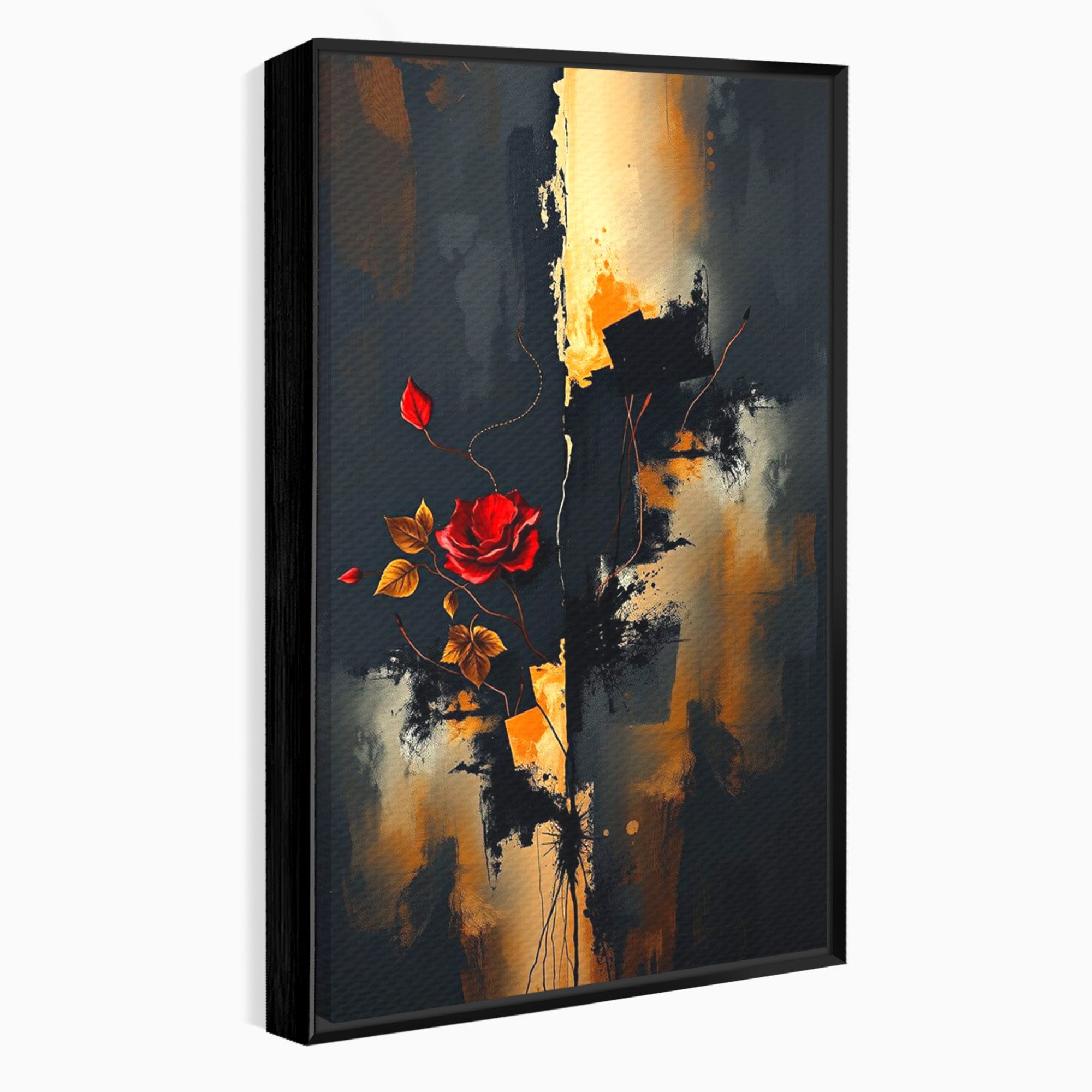 Tablou Canvas Premium LuxCanva® PI1180, Trandafirul Contrastului, Spini, Abstract, Modern, Living, Arta, Culori Vibrante