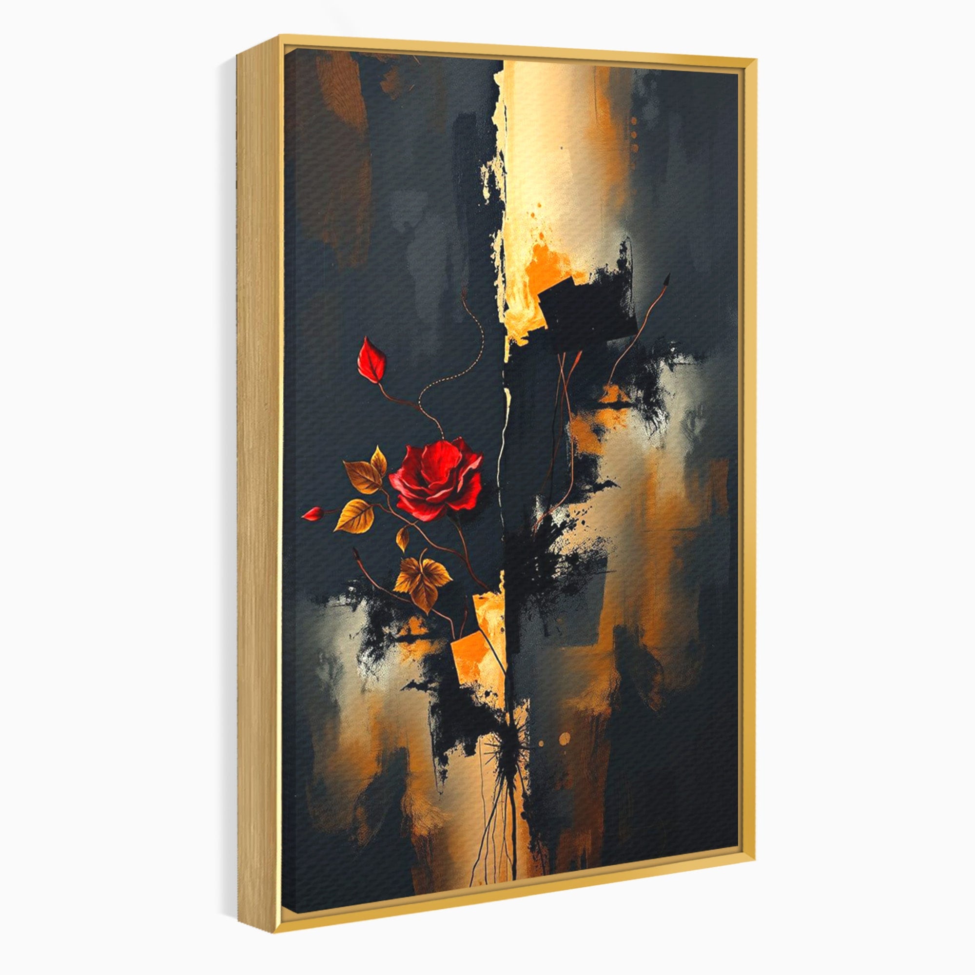 Tablou Canvas Premium LuxCanva® PI1180, Trandafirul Contrastului, Spini, Abstract, Modern, Living, Arta, Culori Vibrante