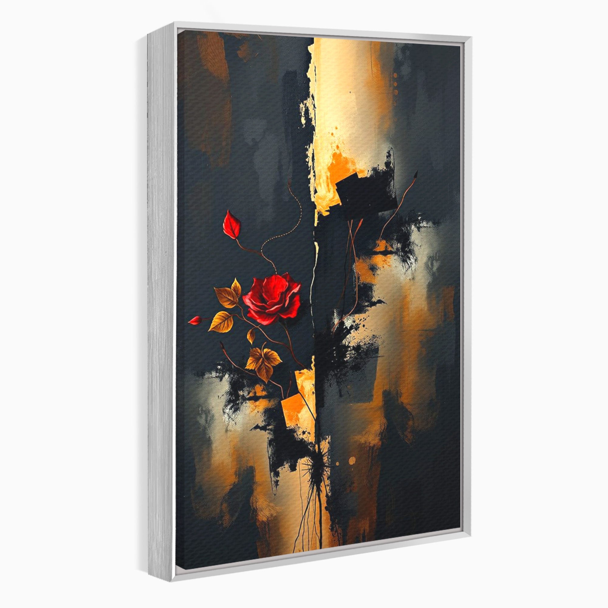 Tablou Canvas Premium LuxCanva® PI1180, Trandafirul Contrastului, Spini, Abstract, Modern, Living, Arta, Culori Vibrante