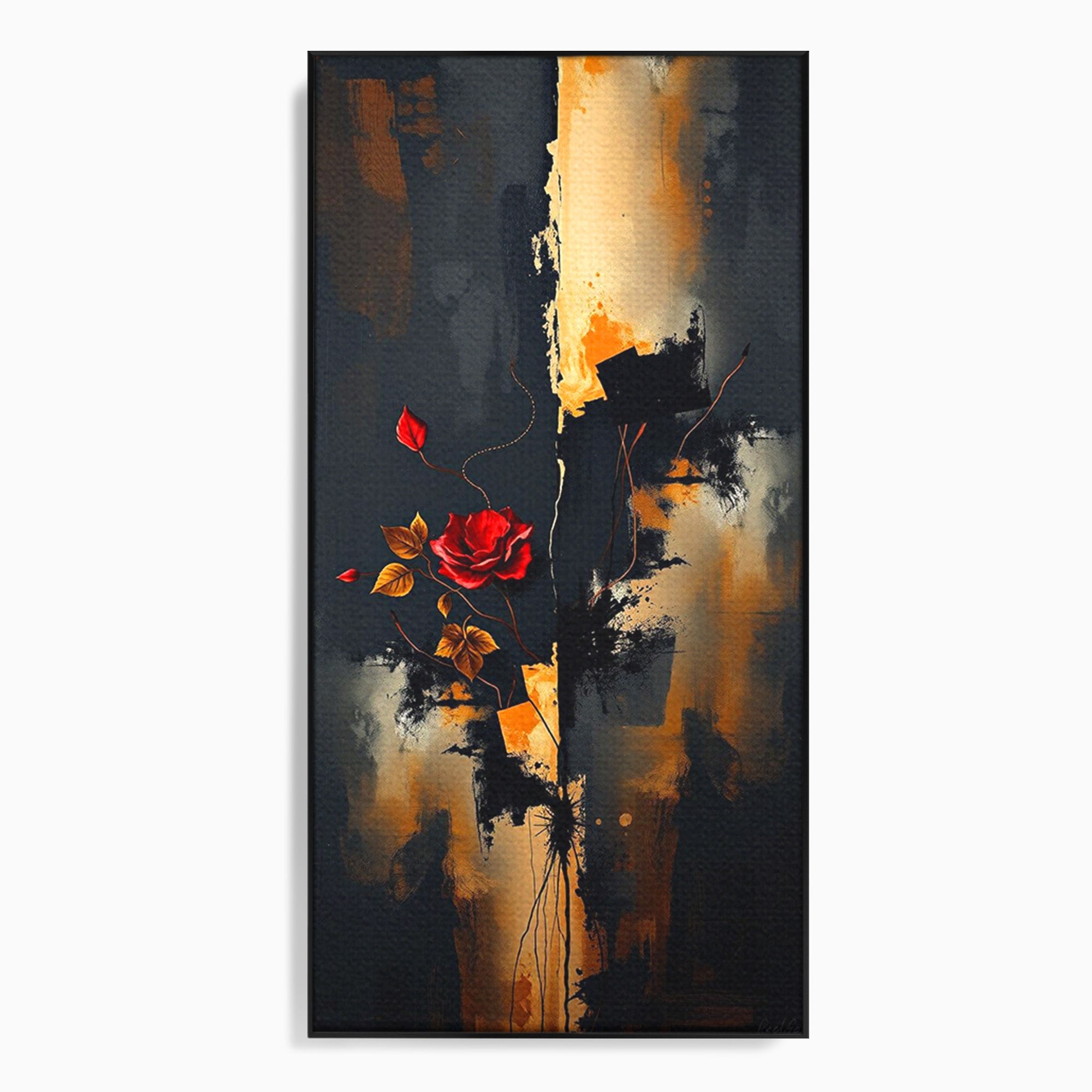 Tablou Canvas Premium LuxCanva® PI1180, Trandafirul Contrastului, Spini, Abstract, Modern, Living, Arta, Culori Vibrante