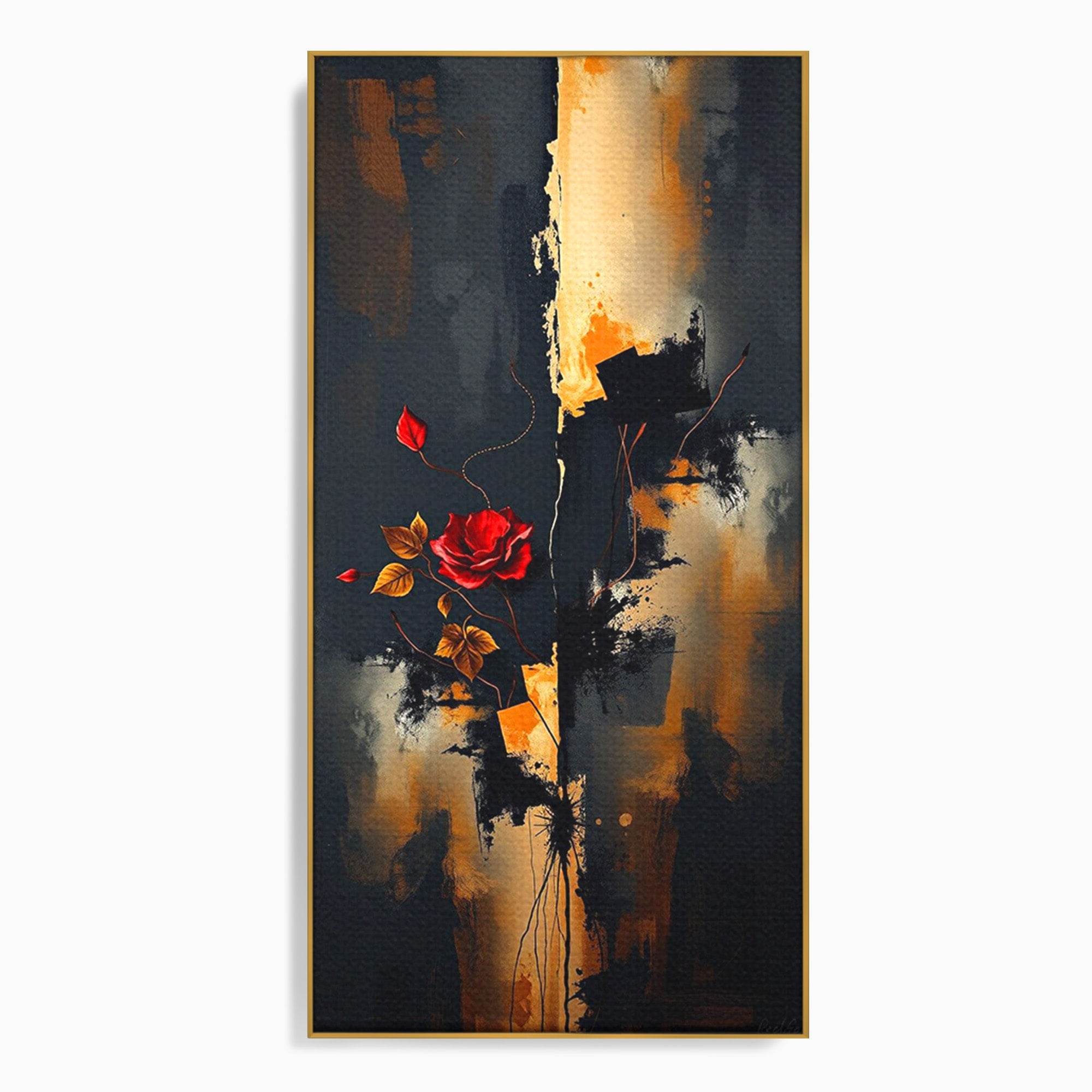 Tablou Canvas Premium LuxCanva® PI1180, Trandafirul Contrastului, Spini, Abstract, Modern, Living, Arta, Culori Vibrante