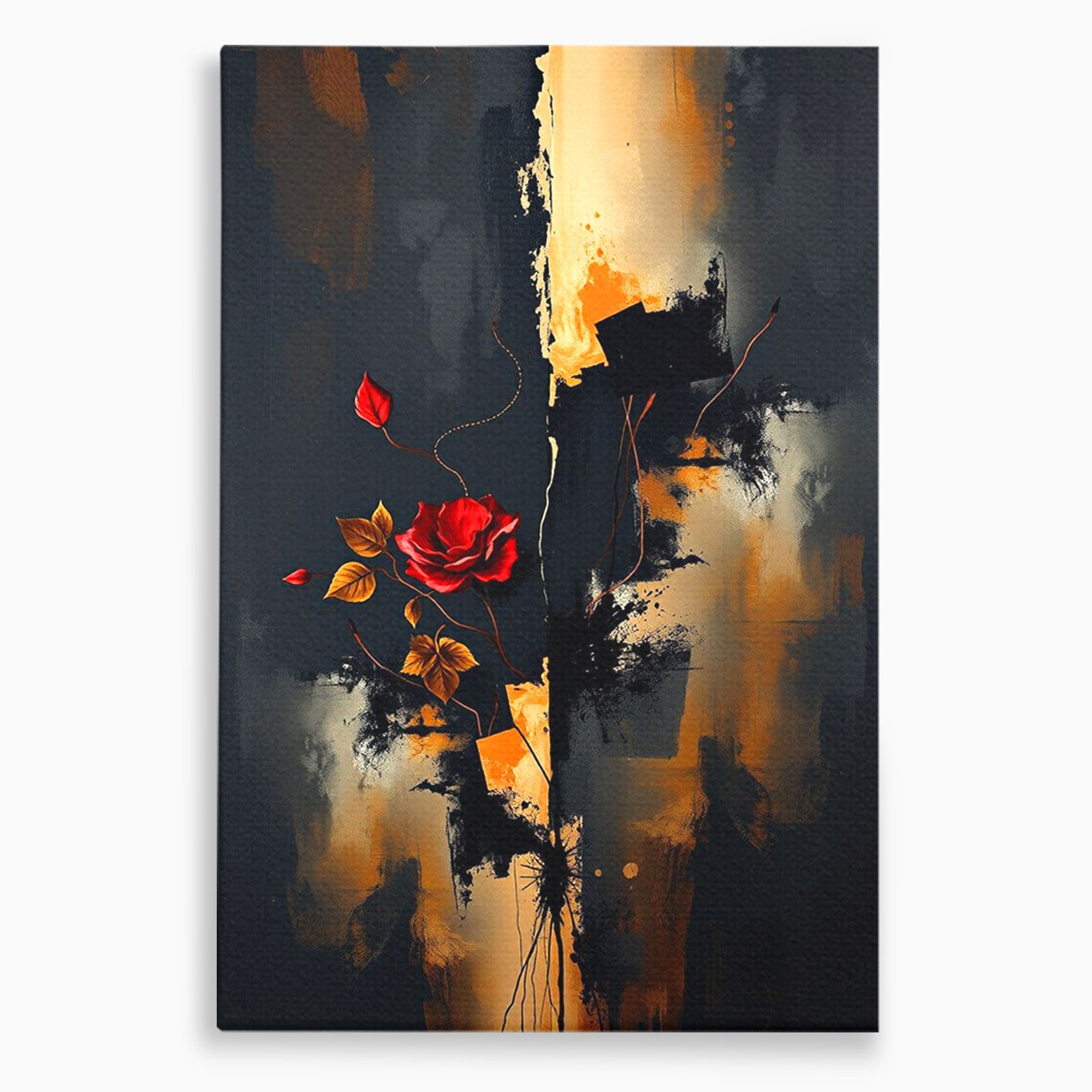 Tablou Canvas Premium LuxCanva® PI1180, Trandafirul Contrastului, Spini, Abstract, Modern, Living, Arta, Culori Vibrante