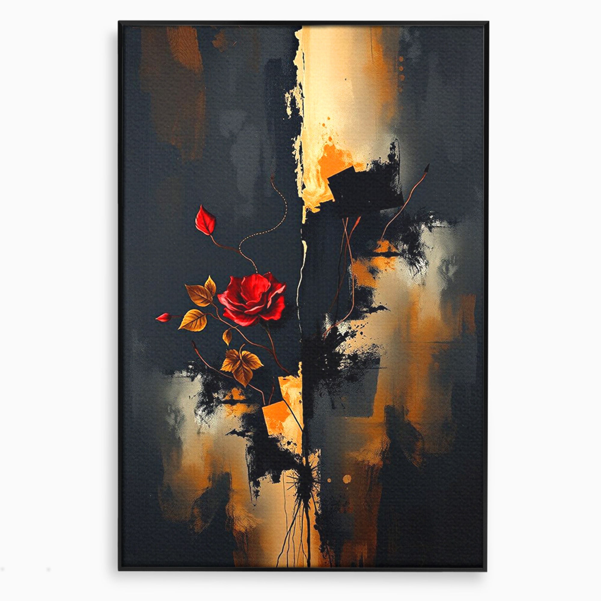 Tablou Canvas Premium LuxCanva® PI1180, Trandafirul Contrastului, Spini, Abstract, Modern, Living, Arta, Culori Vibrante