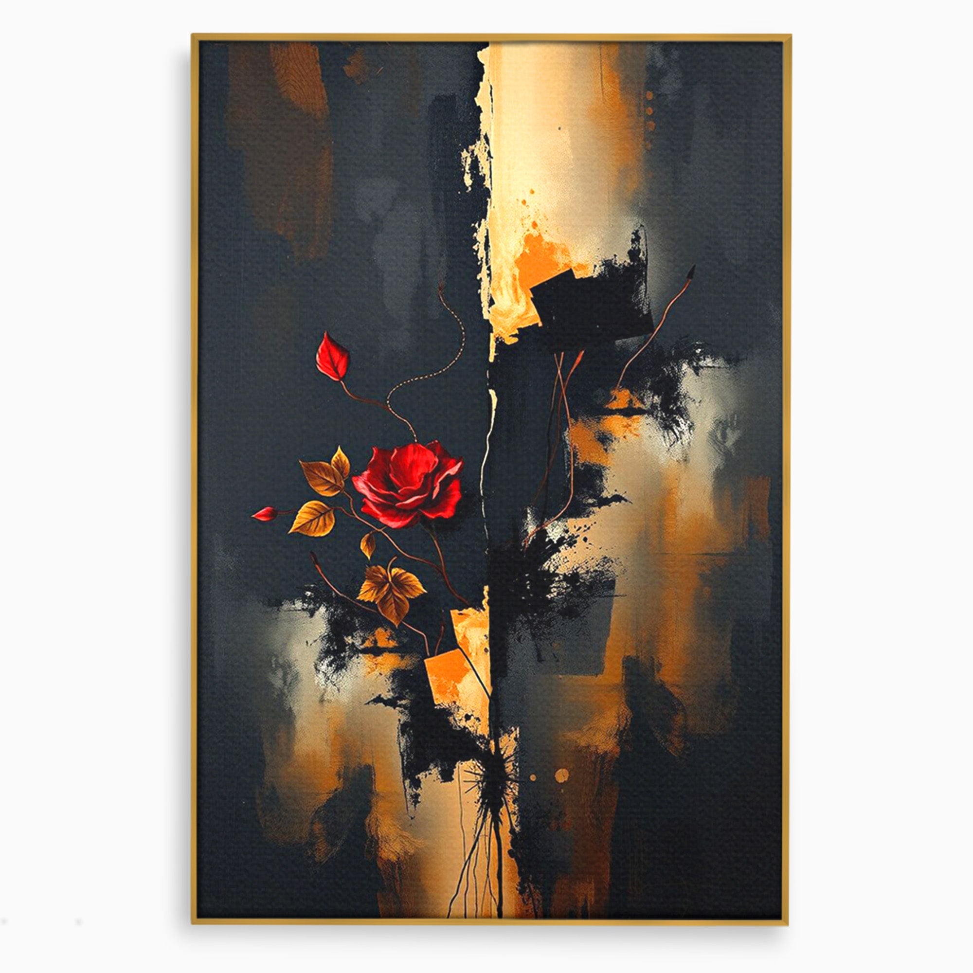 Tablou Canvas Premium LuxCanva® PI1180, Trandafirul Contrastului, Spini, Abstract, Modern, Living, Arta, Culori Vibrante