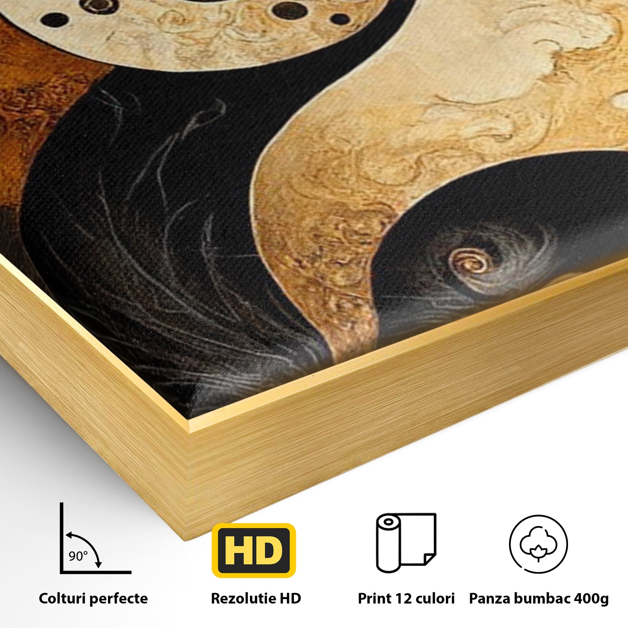 Tablou Canvas Premium LuxCanva® PI1181, Yin Si Yang, Abstract, Cercuri, Arta, Echilibru, Meditatie, Living, Birou, Culori Vibrante