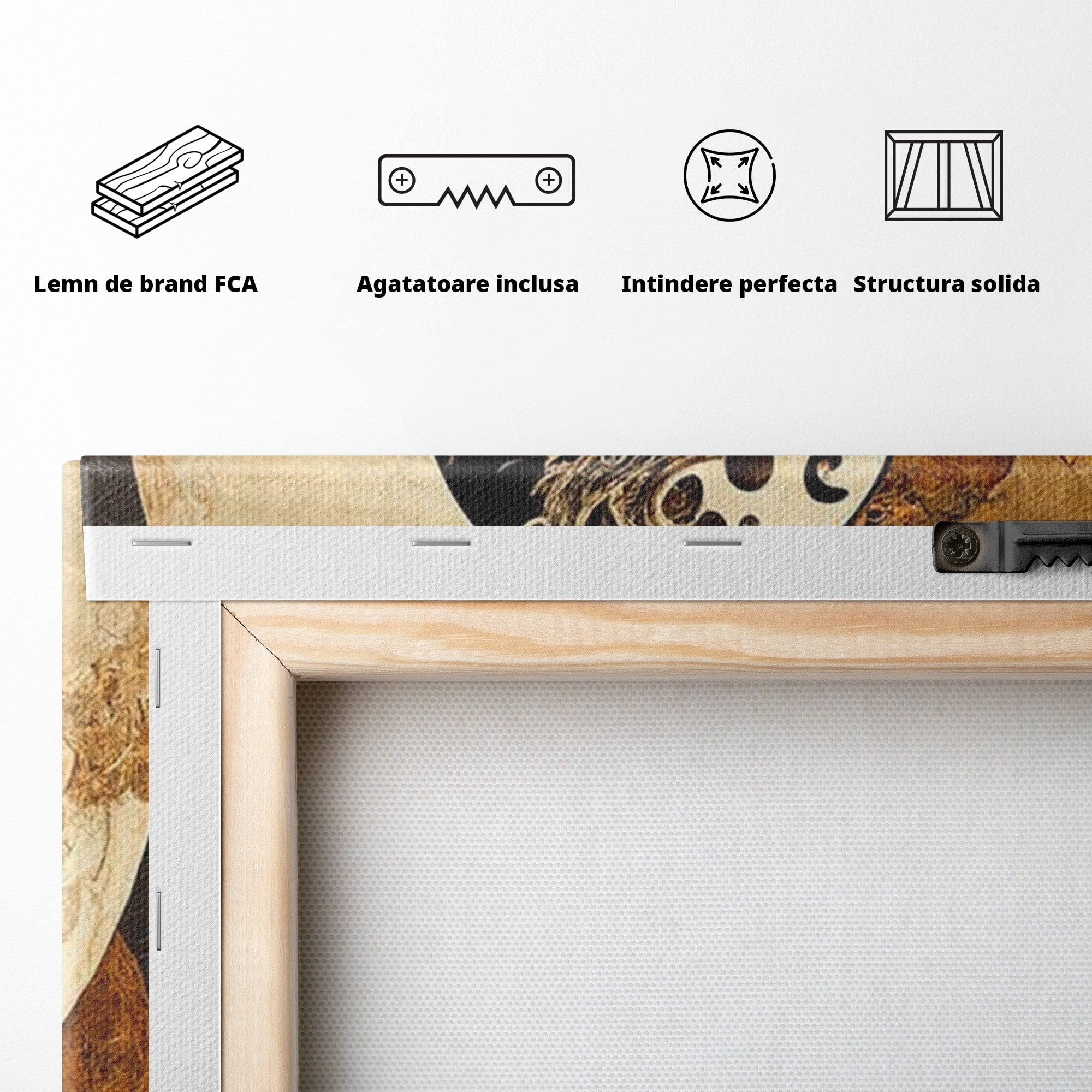 Tablou Canvas Premium LuxCanva® PI1181, Yin Si Yang, Abstract, Cercuri, Arta, Echilibru, Meditatie, Living, Birou, Culori Vibrante