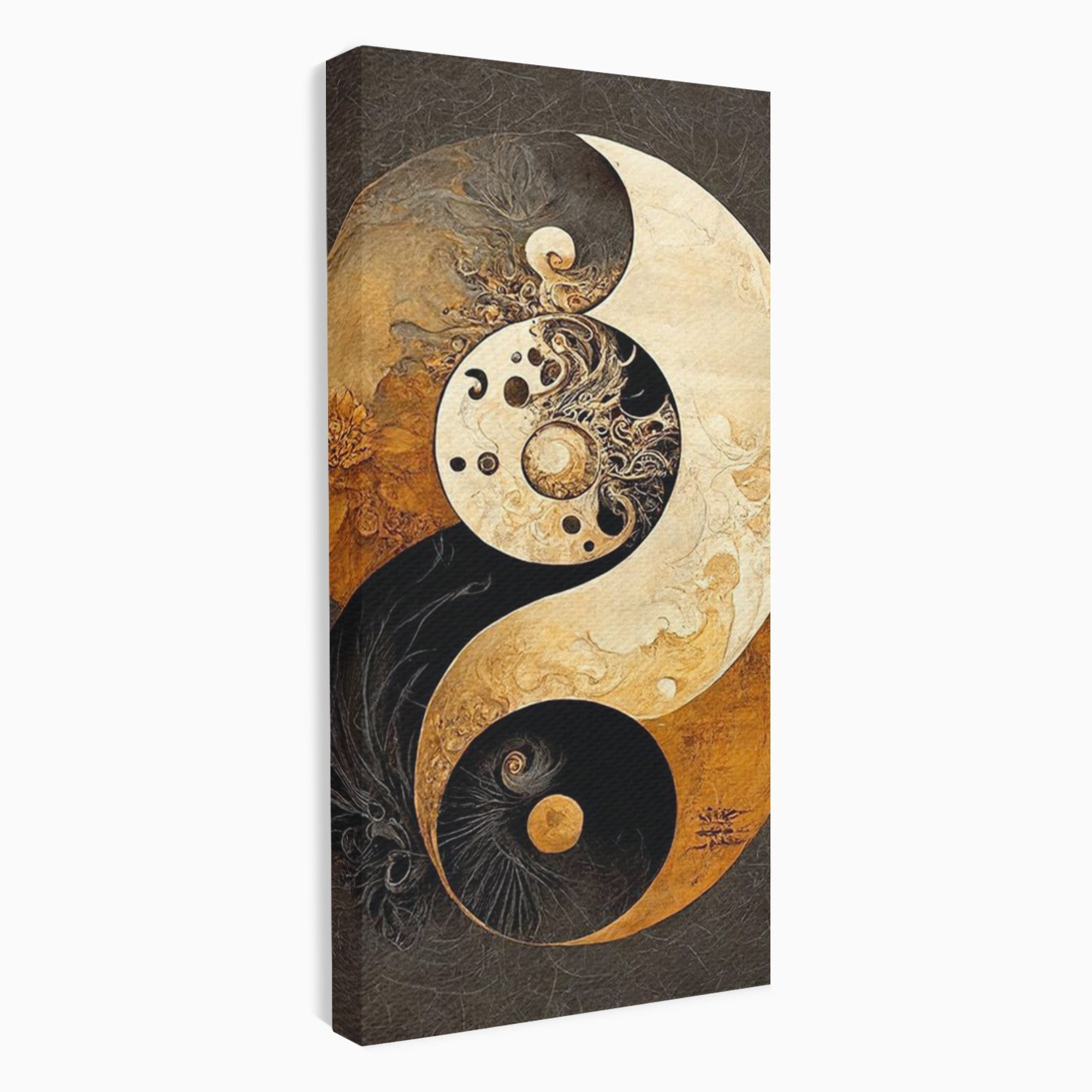Tablou Canvas Premium LuxCanva® PI1181, Yin Si Yang, Abstract, Cercuri, Arta, Echilibru, Meditatie, Living, Birou, Culori Vibrante