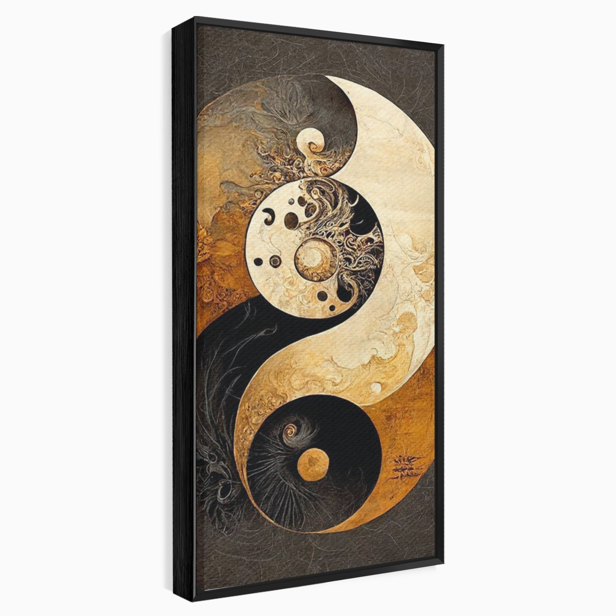 Tablou Canvas Premium LuxCanva® PI1181, Yin Si Yang, Abstract, Cercuri, Arta, Echilibru, Meditatie, Living, Birou, Culori Vibrante