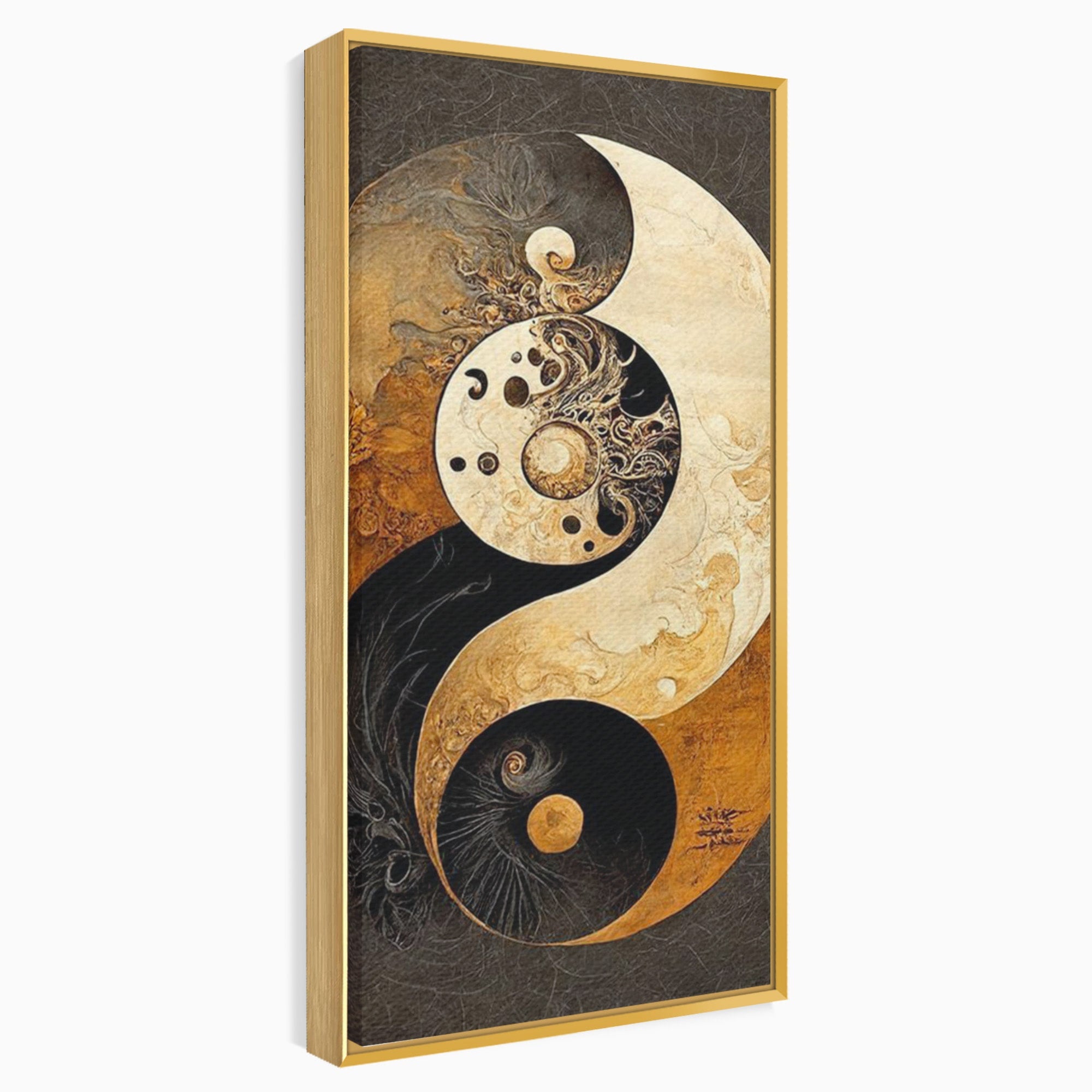 Tablou Canvas Premium LuxCanva® PI1181, Yin Si Yang, Abstract, Cercuri, Arta, Echilibru, Meditatie, Living, Birou, Culori Vibrante