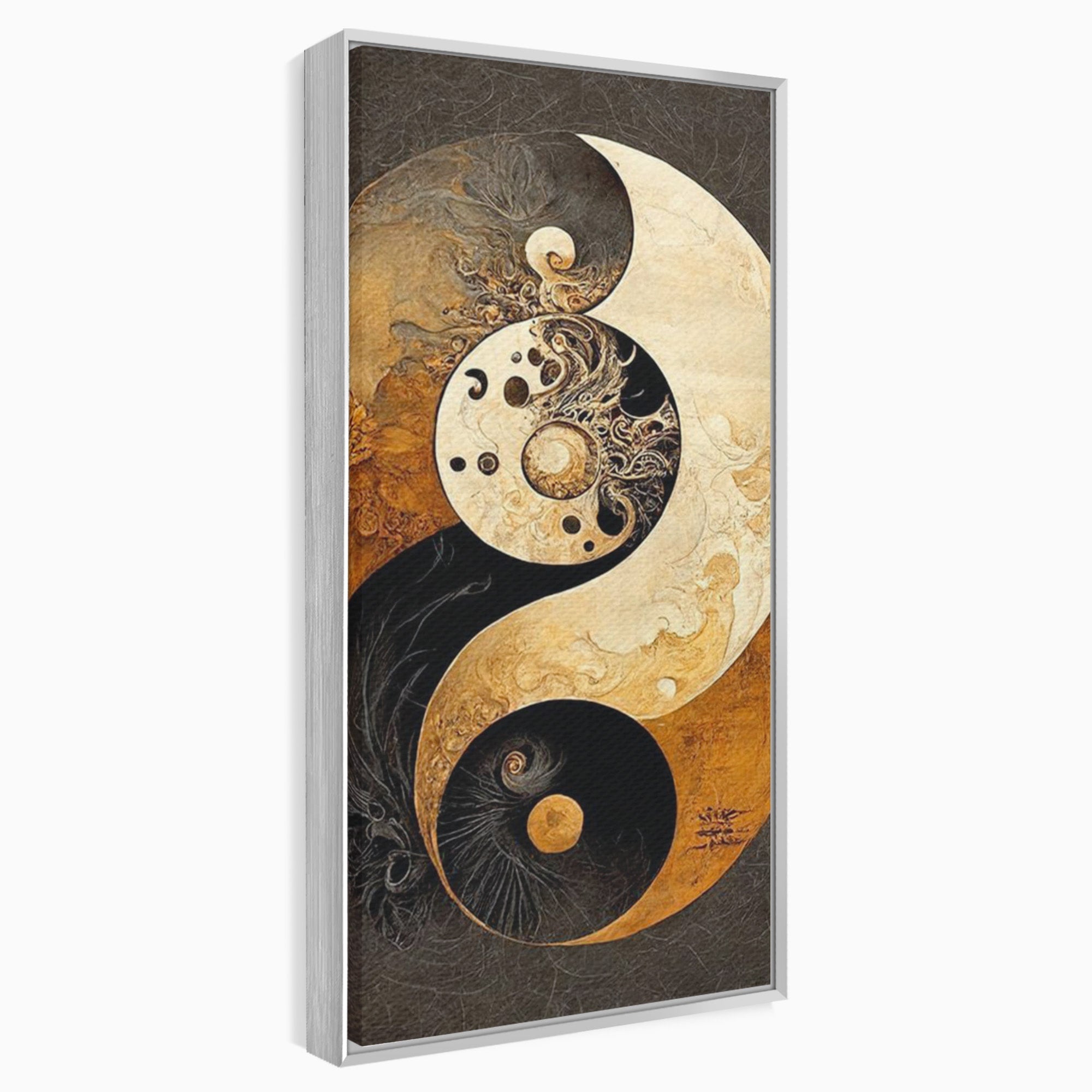 Tablou Canvas Premium LuxCanva® PI1181, Yin Si Yang, Abstract, Cercuri, Arta, Echilibru, Meditatie, Living, Birou, Culori Vibrante