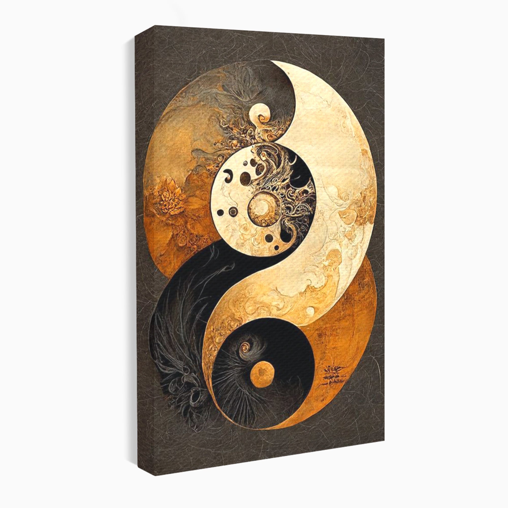 Tablou Canvas Premium LuxCanva® PI1181, Yin Si Yang, Abstract, Cercuri, Arta, Echilibru, Meditatie, Living, Birou, Culori Vibrante