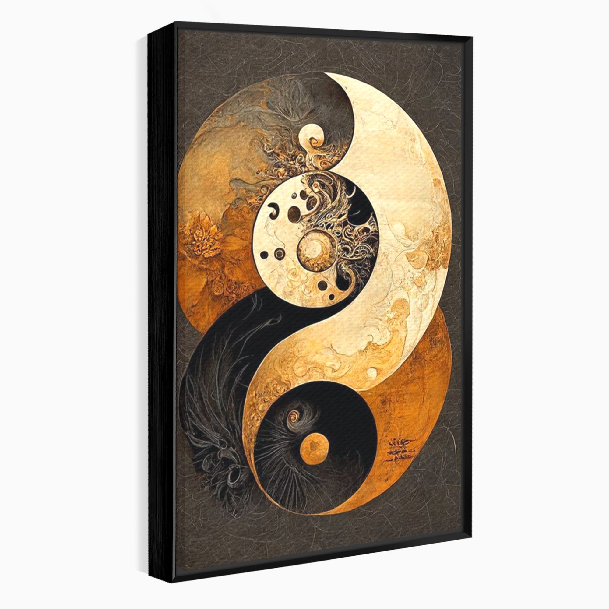 Tablou Canvas Premium LuxCanva® PI1181, Yin Si Yang, Abstract, Cercuri, Arta, Echilibru, Meditatie, Living, Birou, Culori Vibrante