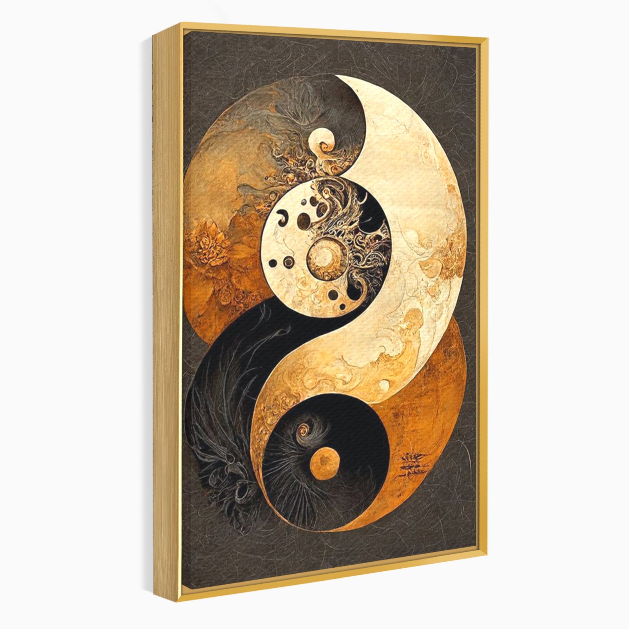 Tablou Canvas Premium LuxCanva® PI1181, Yin Si Yang, Abstract, Cercuri, Arta, Echilibru, Meditatie, Living, Birou, Culori Vibrante