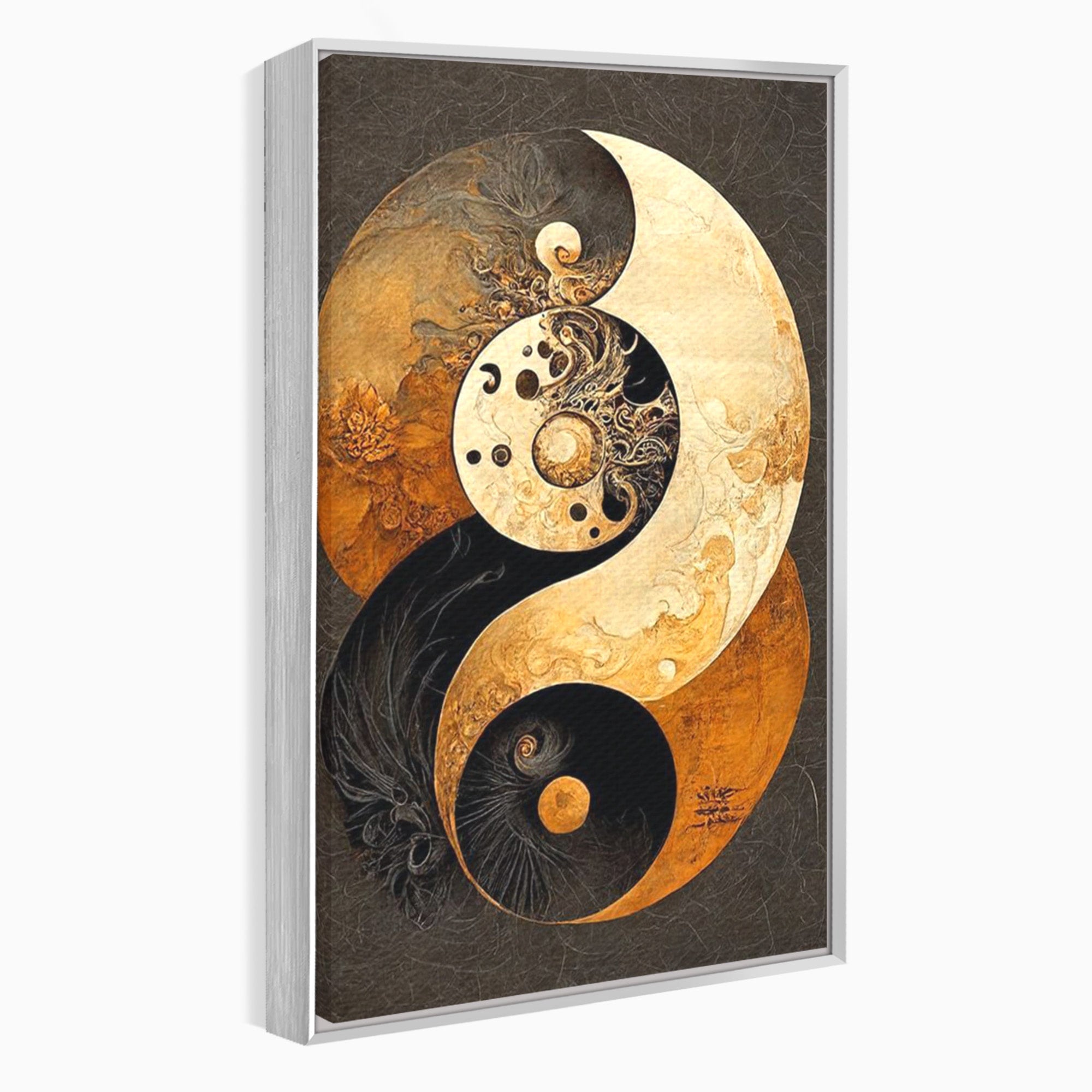 Tablou Canvas Premium LuxCanva® PI1181, Yin Si Yang, Abstract, Cercuri, Arta, Echilibru, Meditatie, Living, Birou, Culori Vibrante