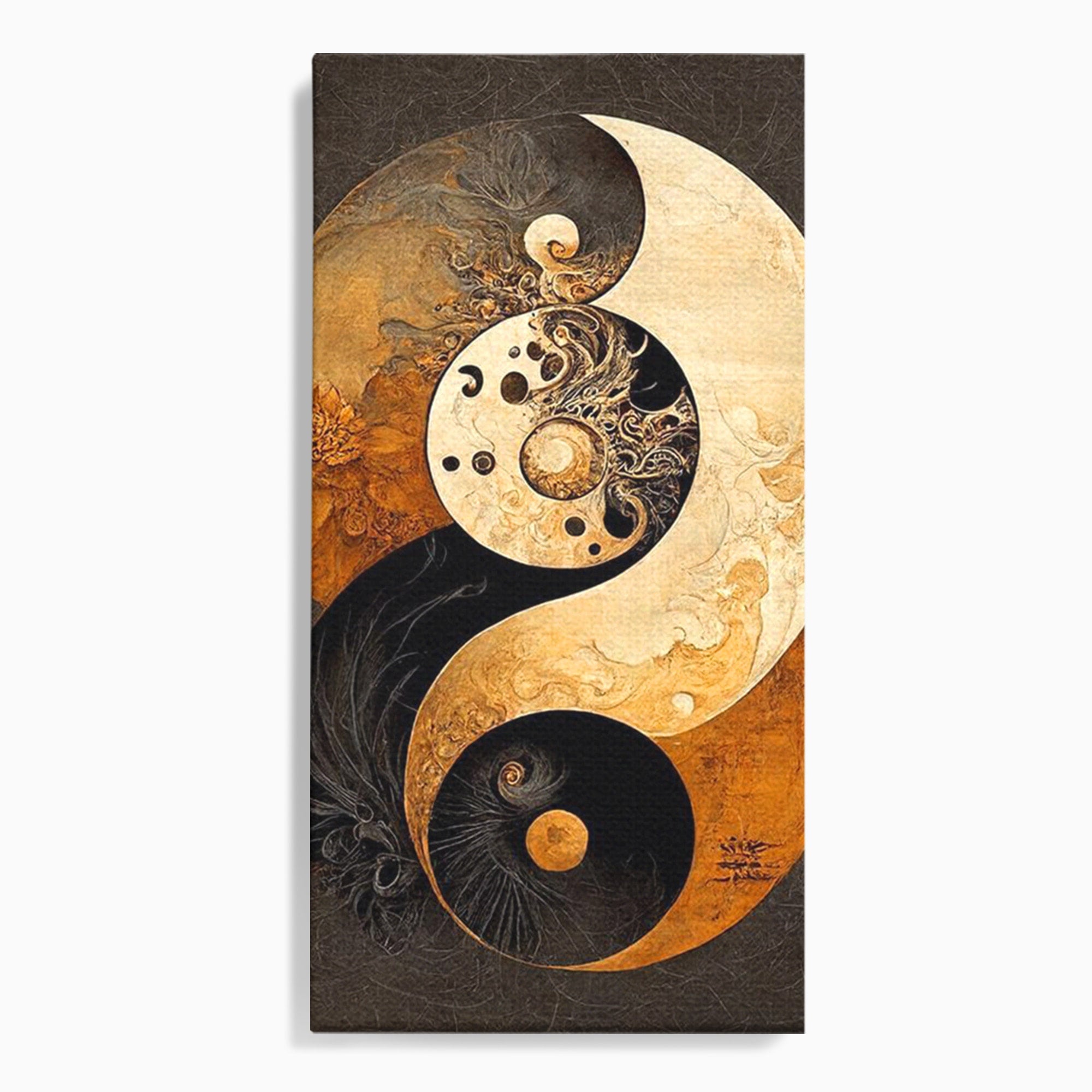 Tablou Canvas Premium LuxCanva® PI1181, Yin Si Yang, Abstract, Cercuri, Arta, Echilibru, Meditatie, Living, Birou, Culori Vibrante