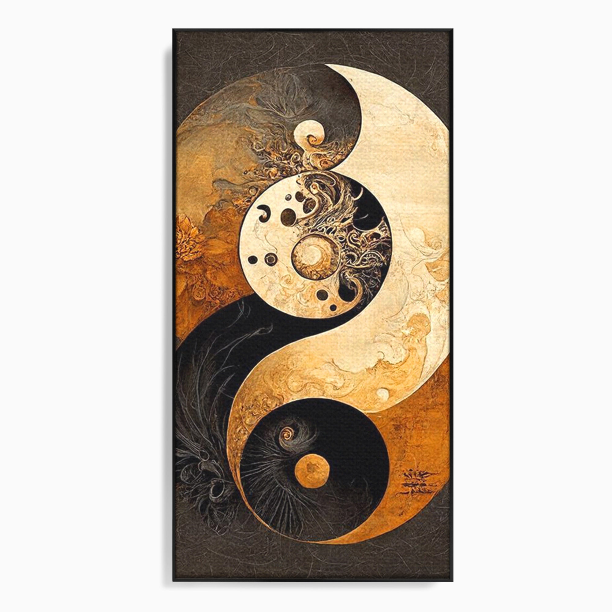 Tablou Canvas Premium LuxCanva® PI1181, Yin Si Yang, Abstract, Cercuri, Arta, Echilibru, Meditatie, Living, Birou, Culori Vibrante