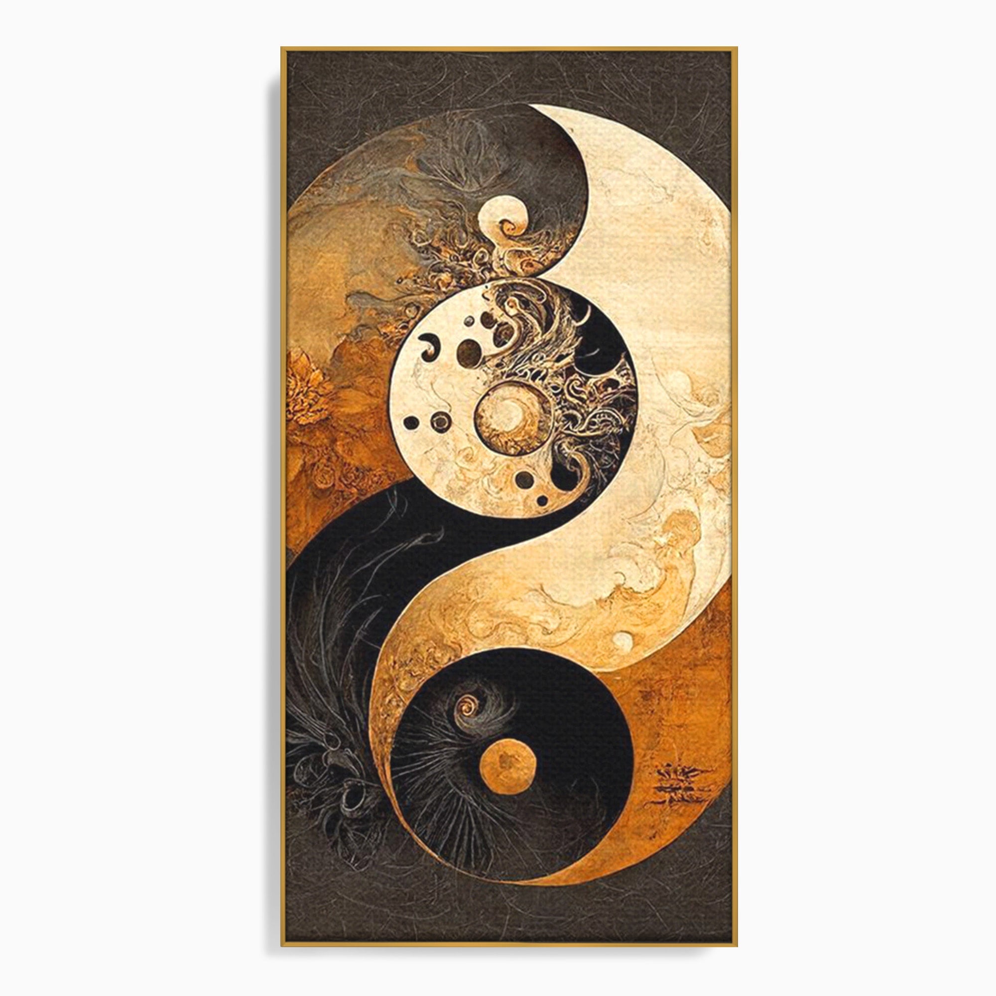 Tablou Canvas Premium LuxCanva® PI1181, Yin Si Yang, Abstract, Cercuri, Arta, Echilibru, Meditatie, Living, Birou, Culori Vibrante