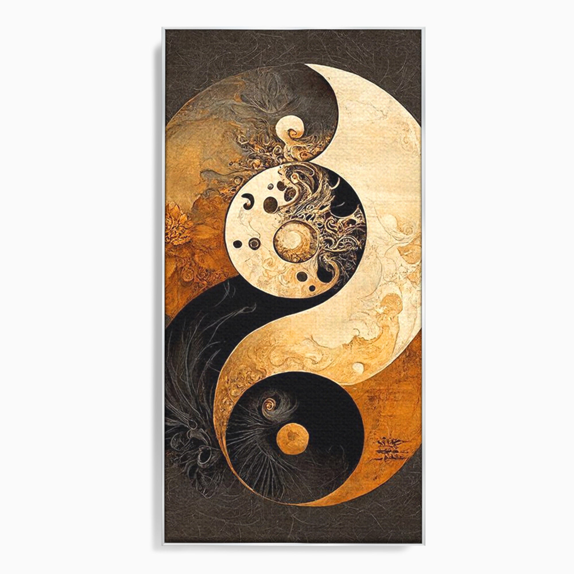 Tablou Canvas Premium LuxCanva® PI1181, Yin Si Yang, Abstract, Cercuri, Arta, Echilibru, Meditatie, Living, Birou, Culori Vibrante