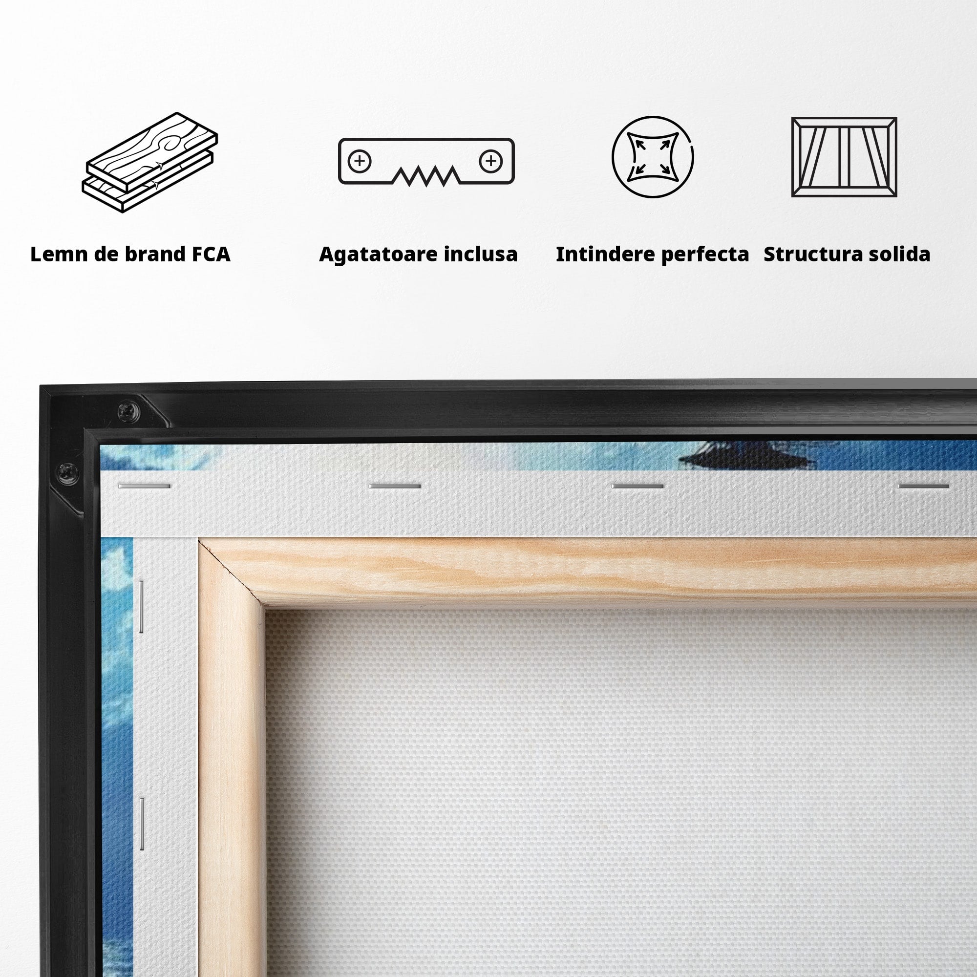 Tablou Canvas Premium LuxCanva® PI1182, Bismarck Sub Clar de Luna, Razboi, Ocean, Noapte, Luna, Aventura, Living, Dormitor, Culori Vibrante