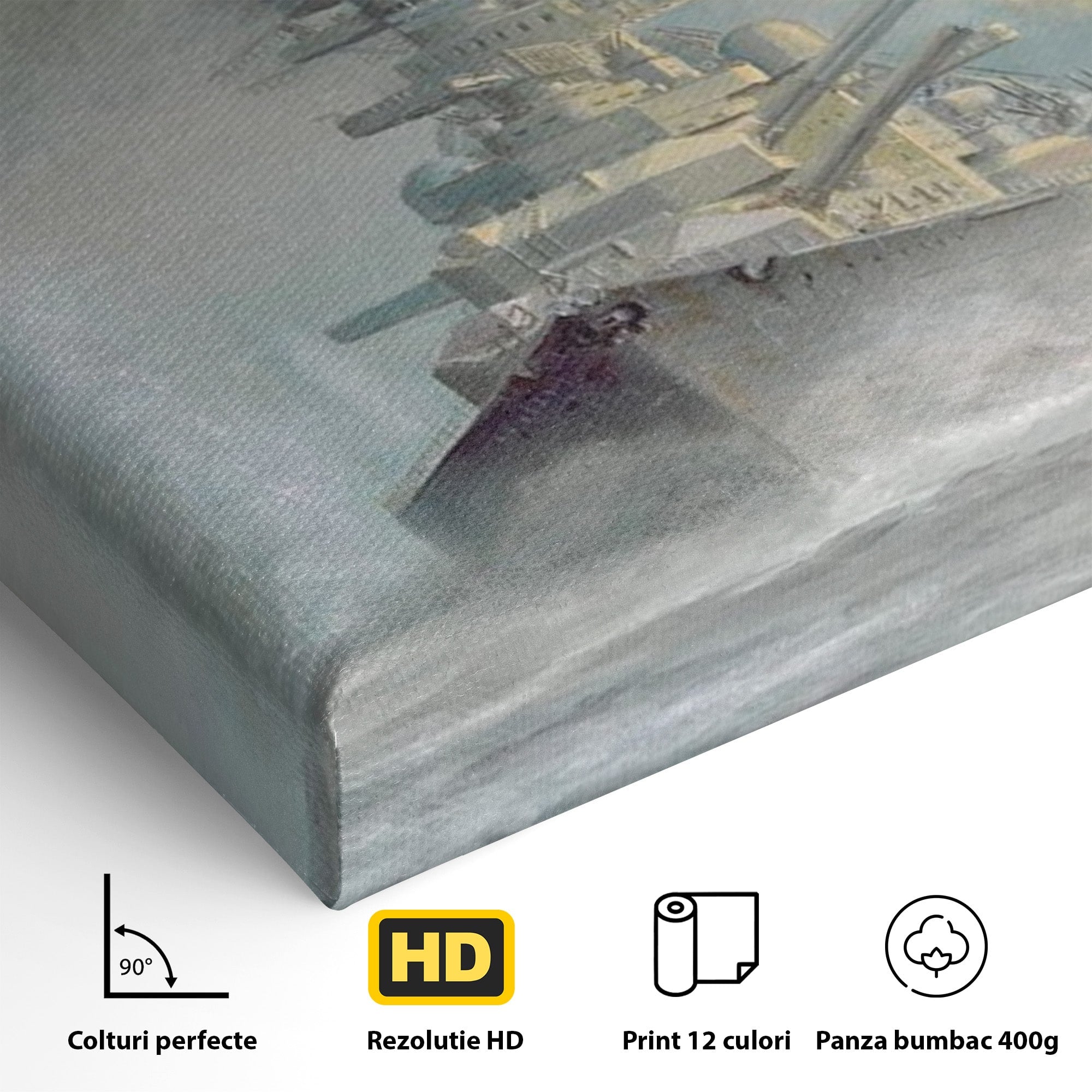 Tablou Canvas Premium LuxCanva® PI1184, Stapanul Atlanticului, Nava, Razboi, Bismarck, Istorie, Dormitor, Birou, Culori Vibrante