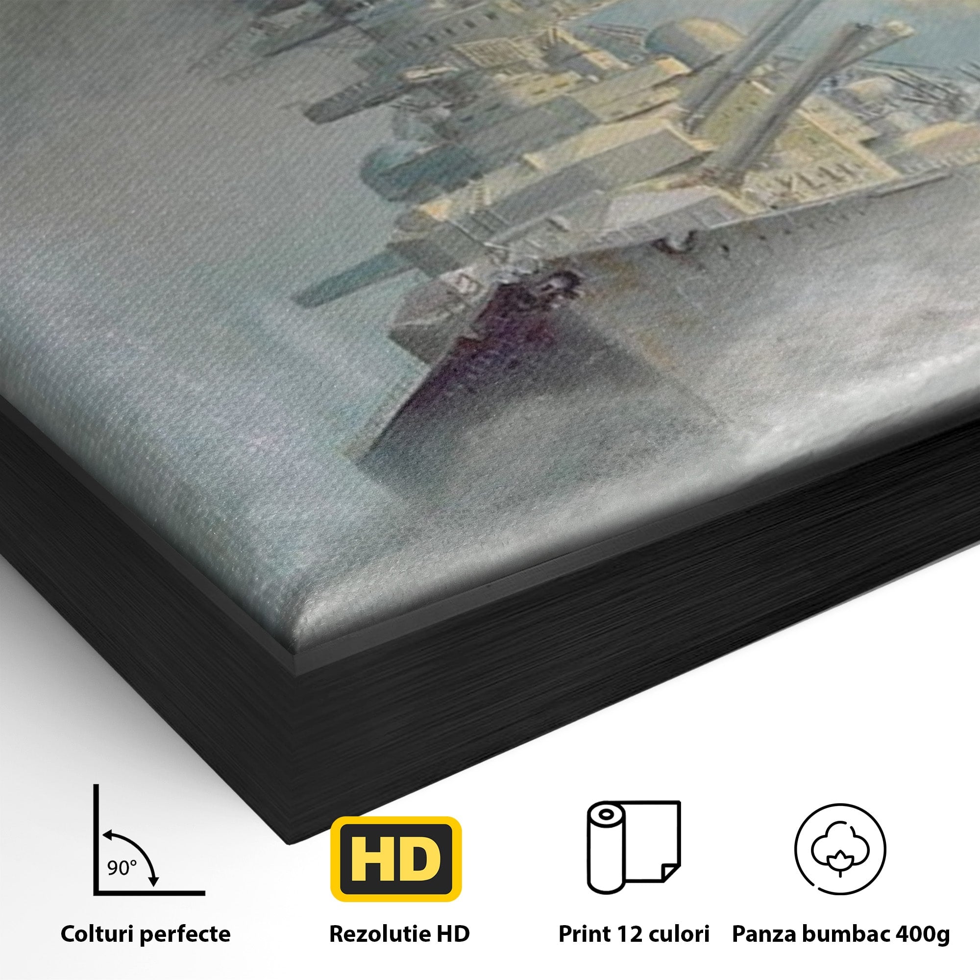 Tablou Canvas Premium LuxCanva® PI1184, Stapanul Atlanticului, Nava, Razboi, Bismarck, Istorie, Dormitor, Birou, Culori Vibrante