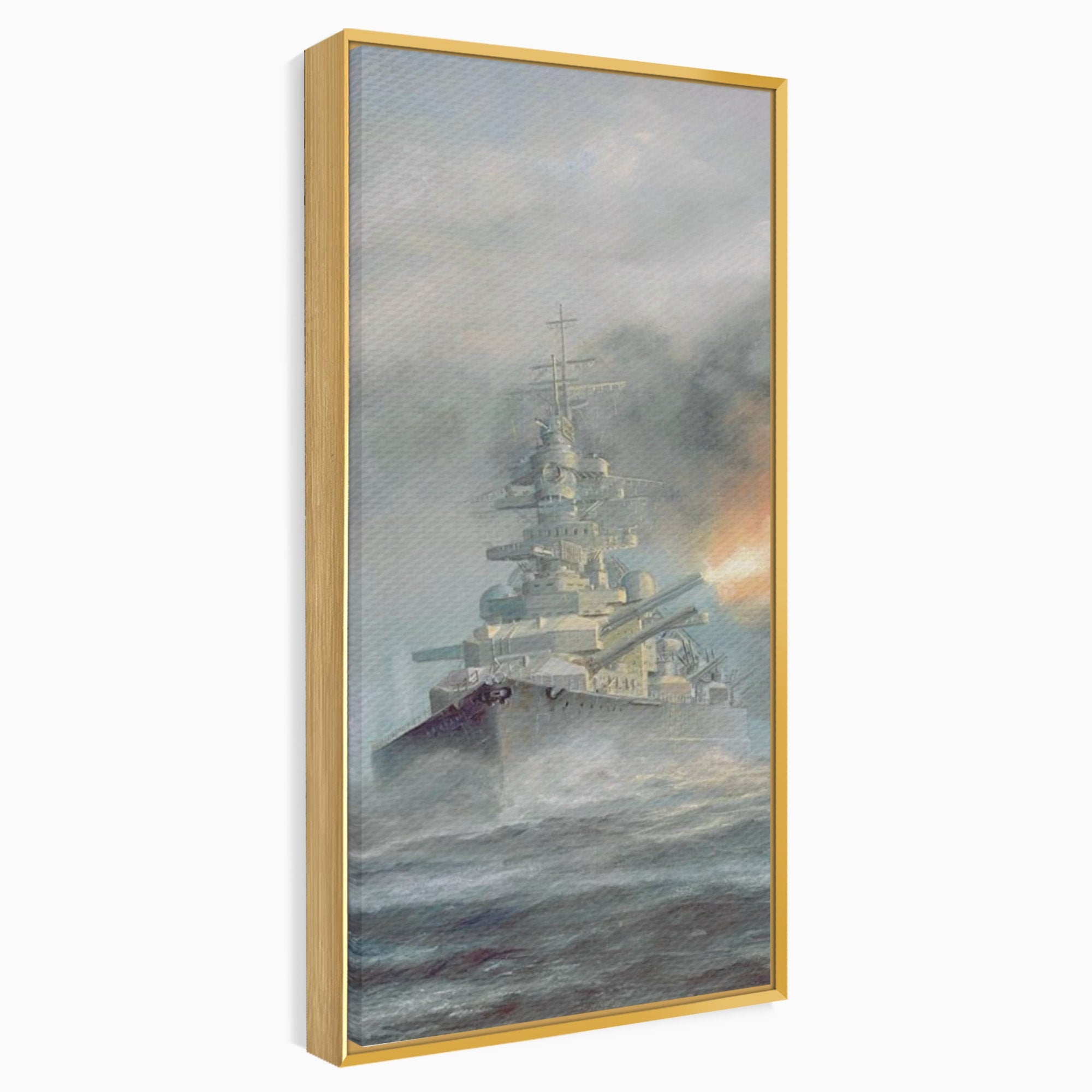 Tablou Canvas Premium LuxCanva® PI1184, Stapanul Atlanticului, Nava, Razboi, Bismarck, Istorie, Dormitor, Birou, Culori Vibrante