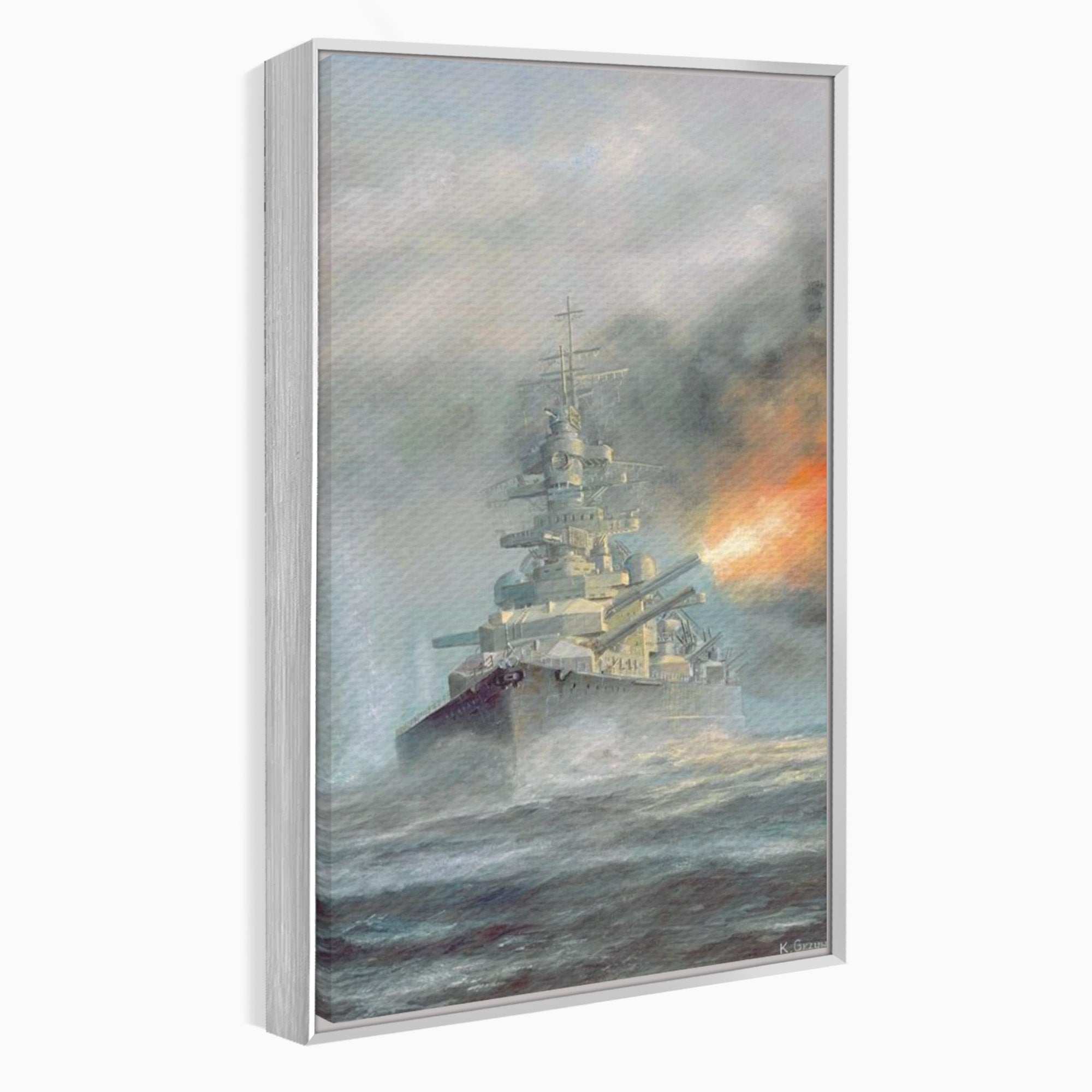 Tablou Canvas Premium LuxCanva® PI1184, Stapanul Atlanticului, Nava, Razboi, Bismarck, Istorie, Dormitor, Birou, Culori Vibrante