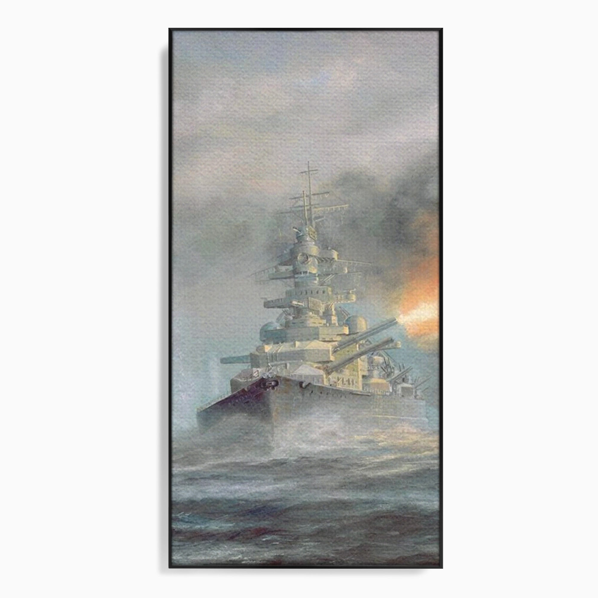 Tablou Canvas Premium LuxCanva® PI1184, Stapanul Atlanticului, Nava, Razboi, Bismarck, Istorie, Dormitor, Birou, Culori Vibrante