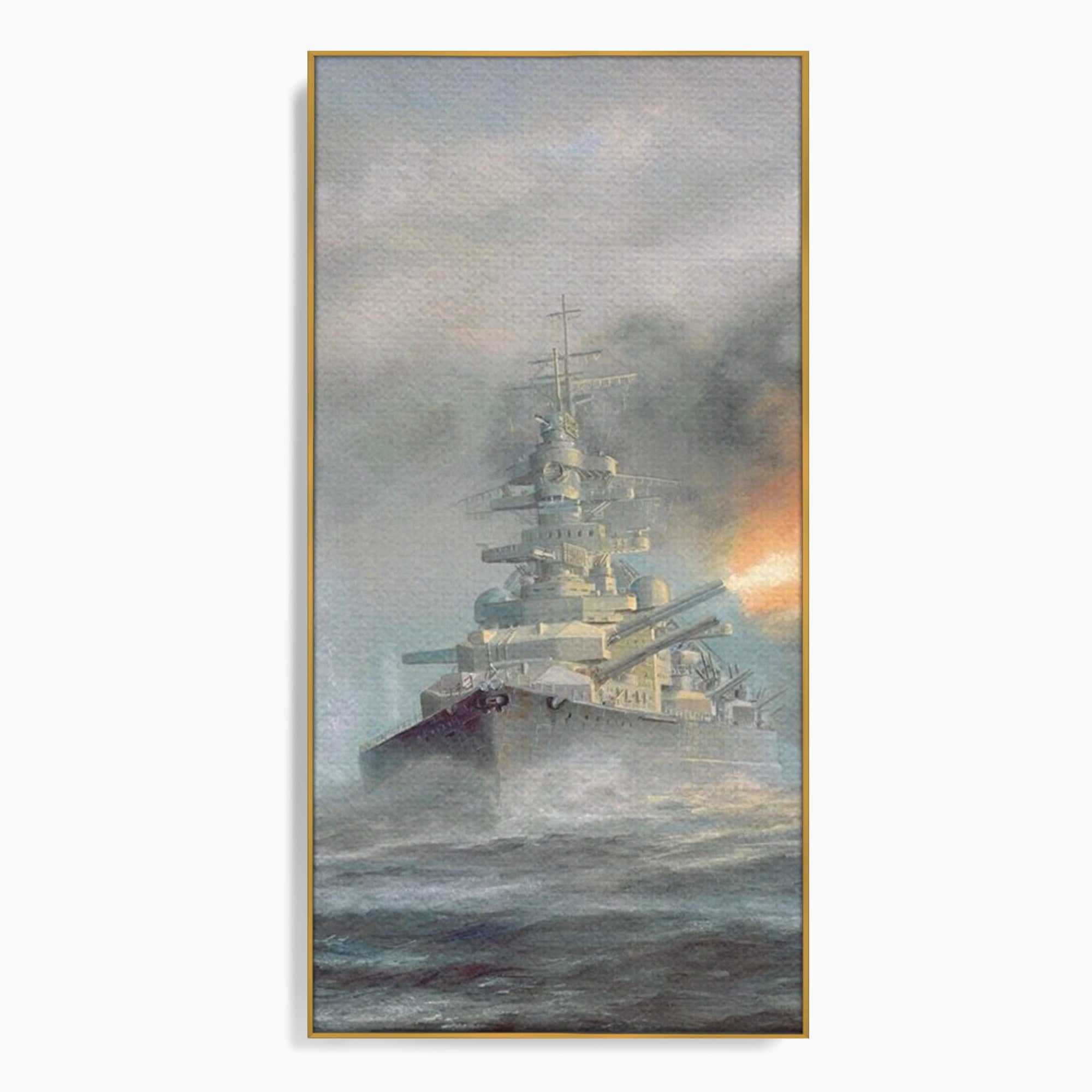 Tablou Canvas Premium LuxCanva® PI1184, Stapanul Atlanticului, Nava, Razboi, Bismarck, Istorie, Dormitor, Birou, Culori Vibrante