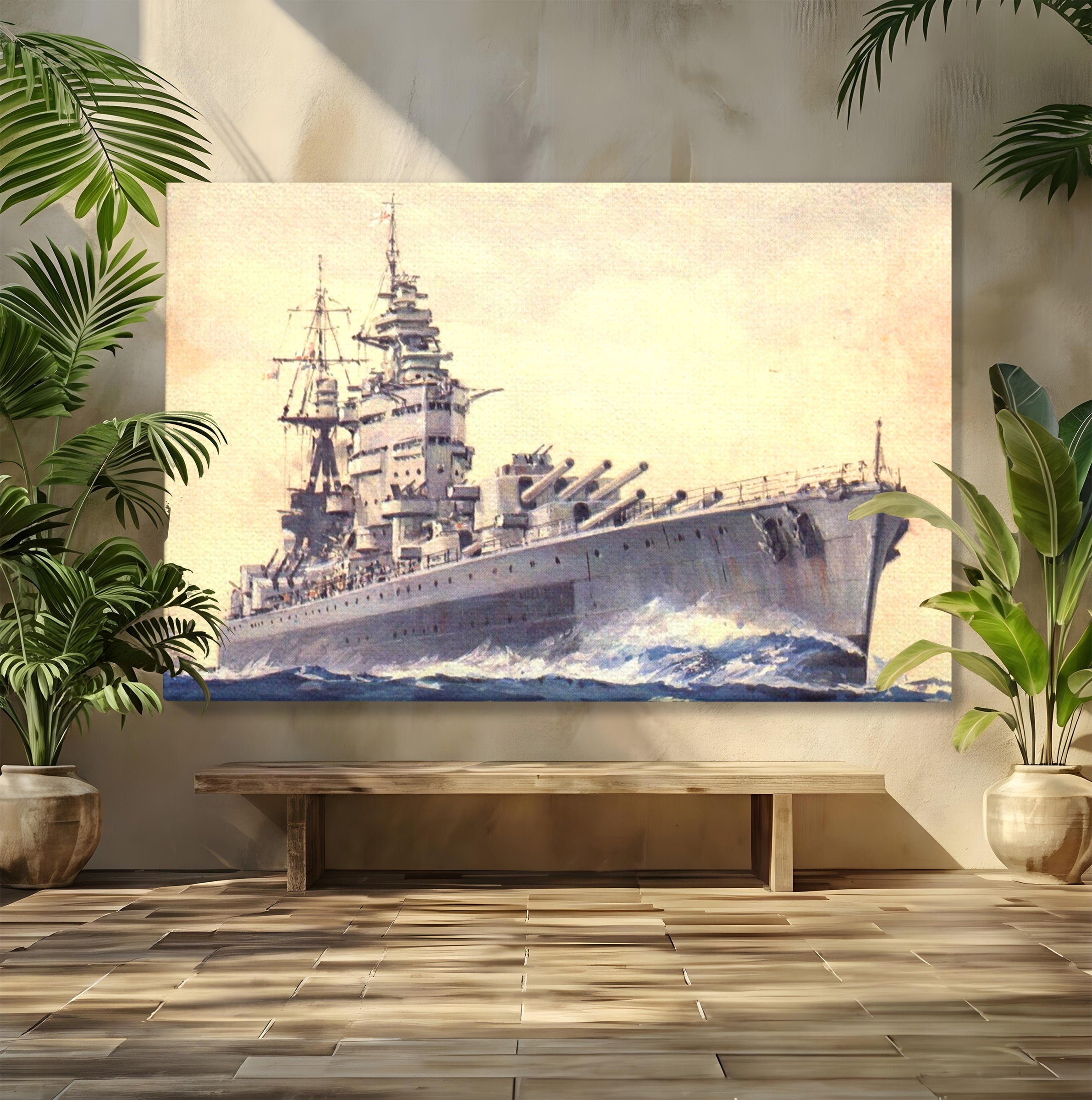 Tablou Canvas Premium LuxCanva® PI1185, HMS Nelson- Forta Marilor, Vas, Razboi, Marina, Istorie, Birou, Culori Vibrante