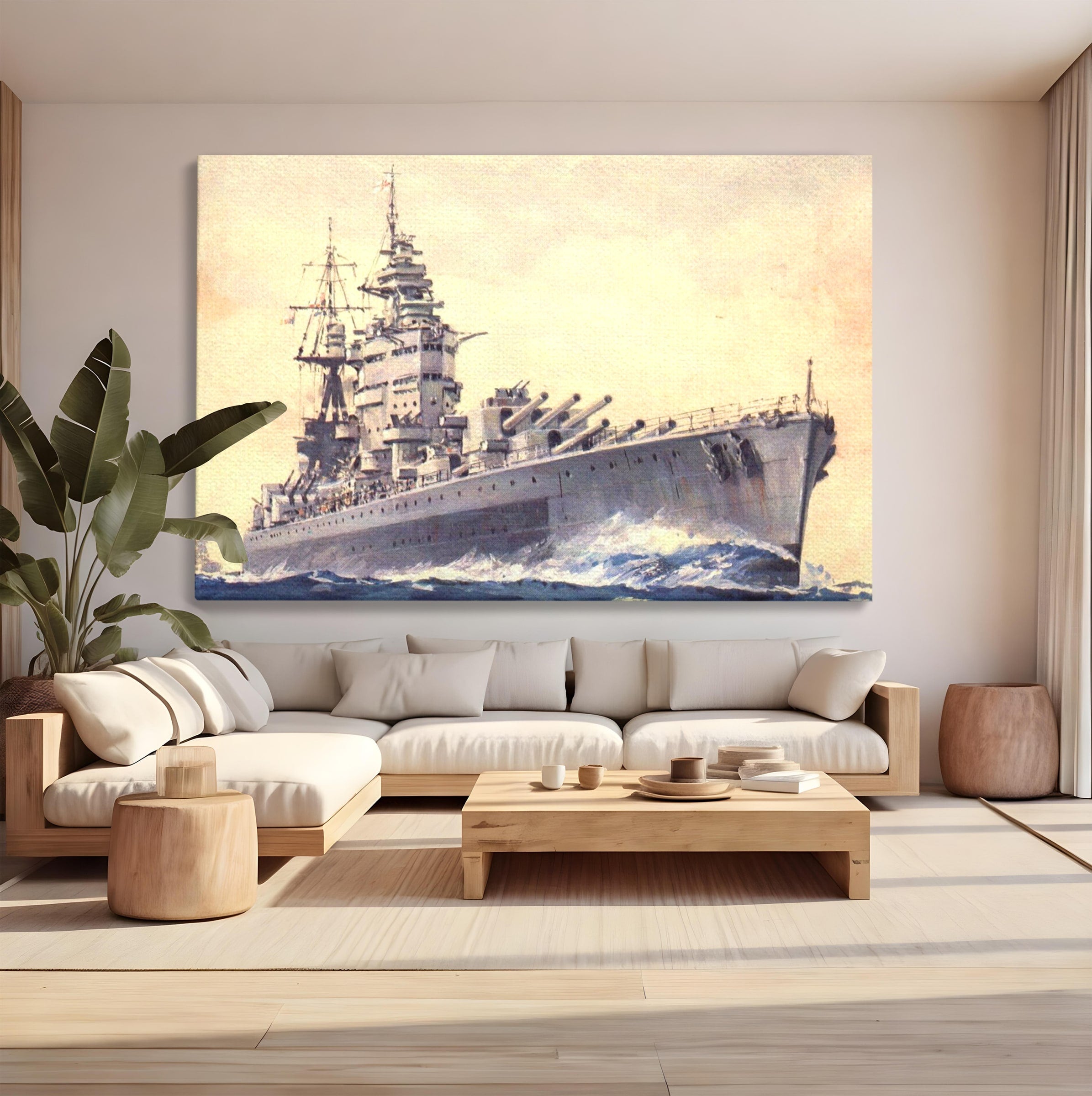 Tablou Canvas Premium LuxCanva® PI1185, HMS Nelson- Forta Marilor, Vas, Razboi, Marina, Istorie, Birou, Culori Vibrante