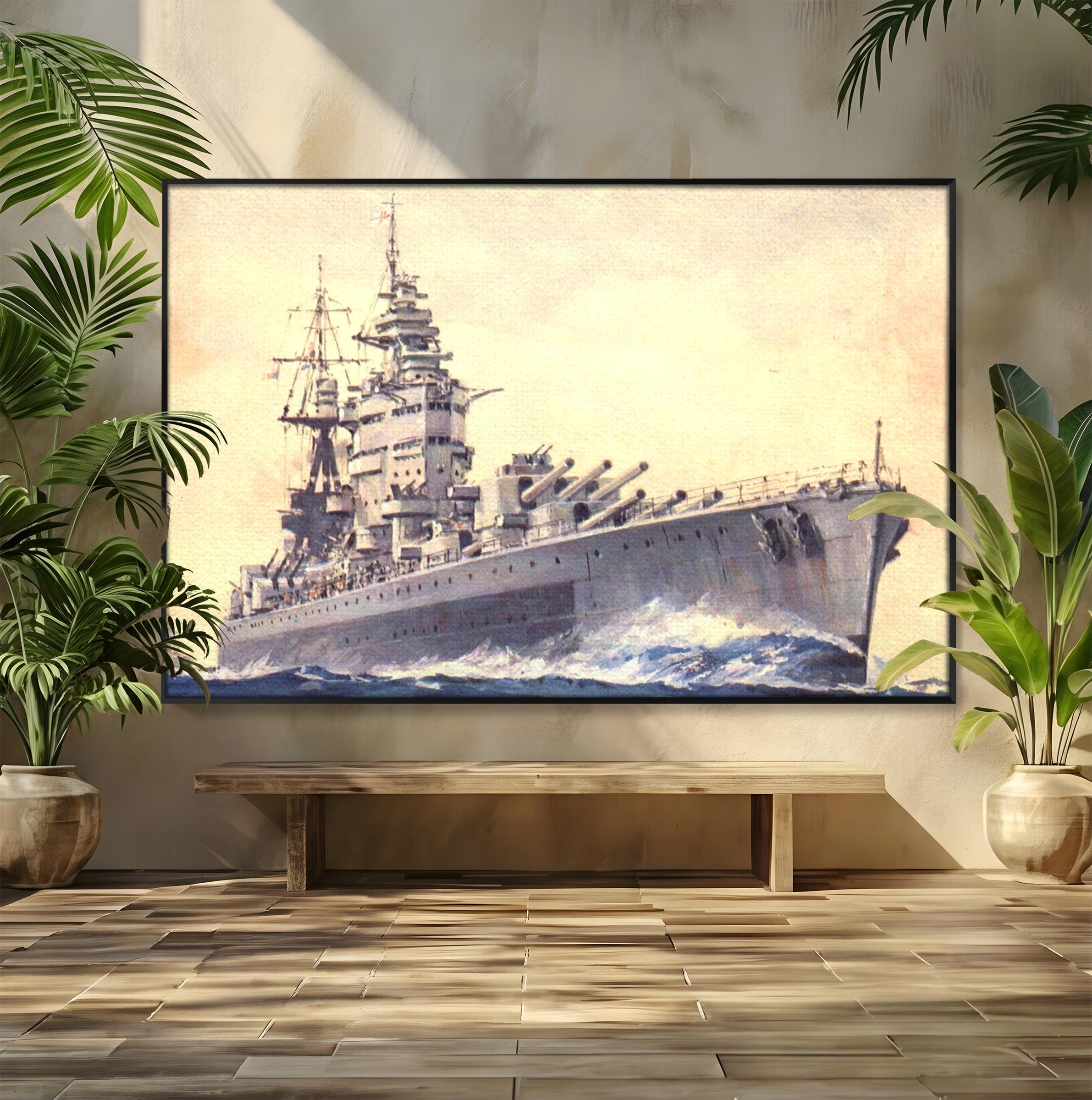 Tablou Canvas Premium LuxCanva® PI1185, HMS Nelson- Forta Marilor, Vas, Razboi, Marina, Istorie, Birou, Culori Vibrante