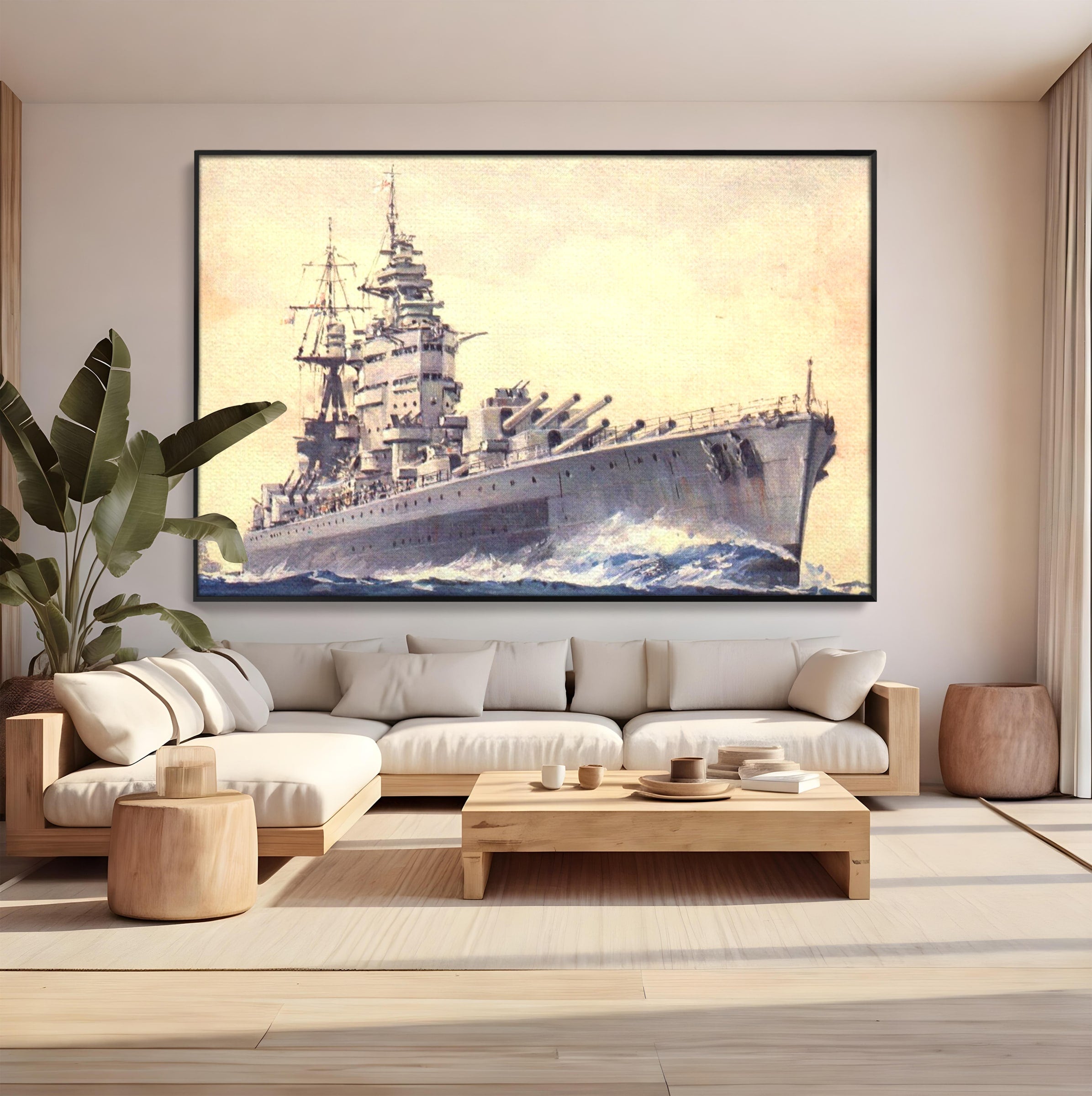Tablou Canvas Premium LuxCanva® PI1185, HMS Nelson- Forta Marilor, Vas, Razboi, Marina, Istorie, Birou, Culori Vibrante