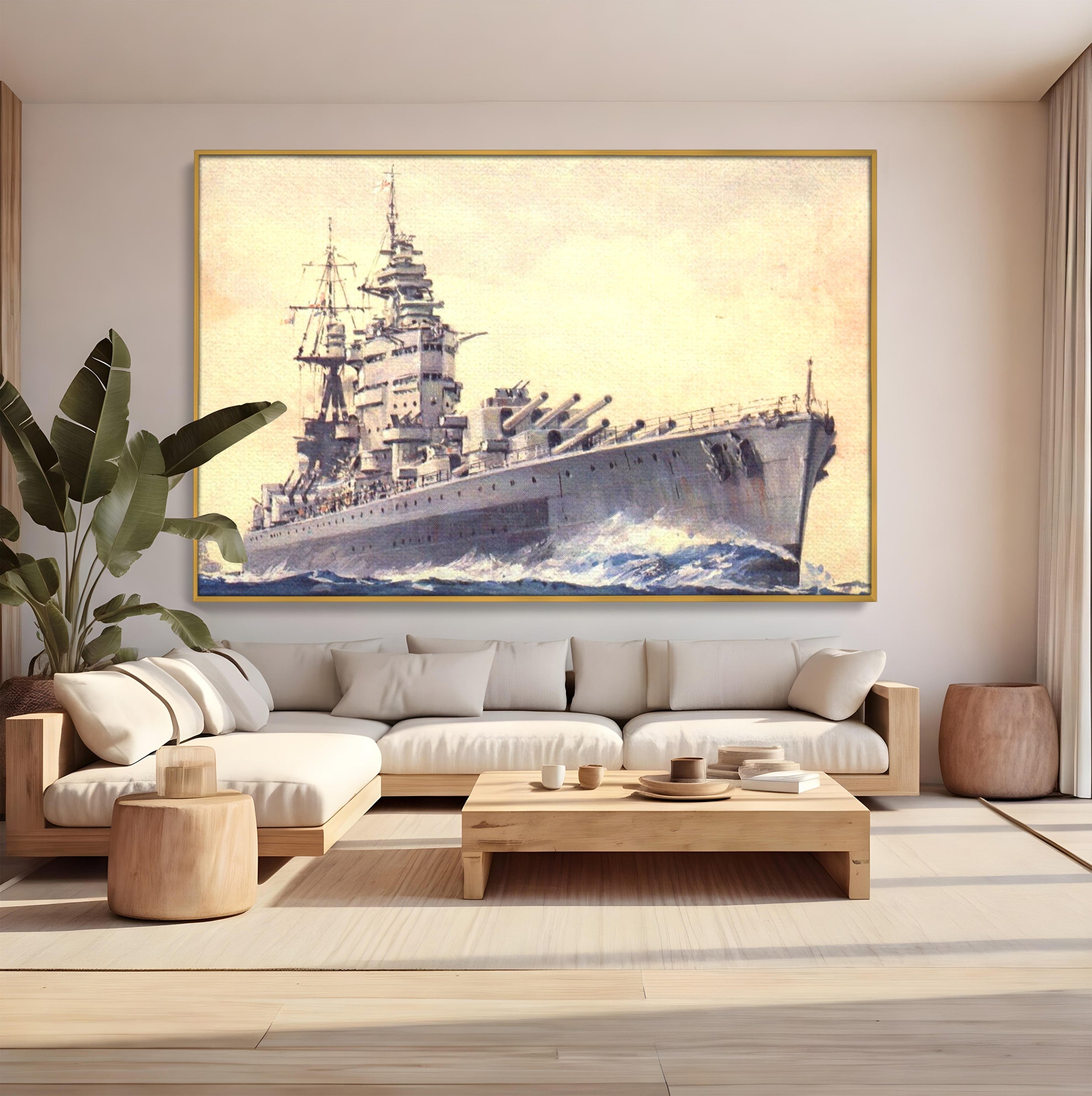 Tablou Canvas Premium LuxCanva® PI1185, HMS Nelson- Forta Marilor, Vas, Razboi, Marina, Istorie, Birou, Culori Vibrante