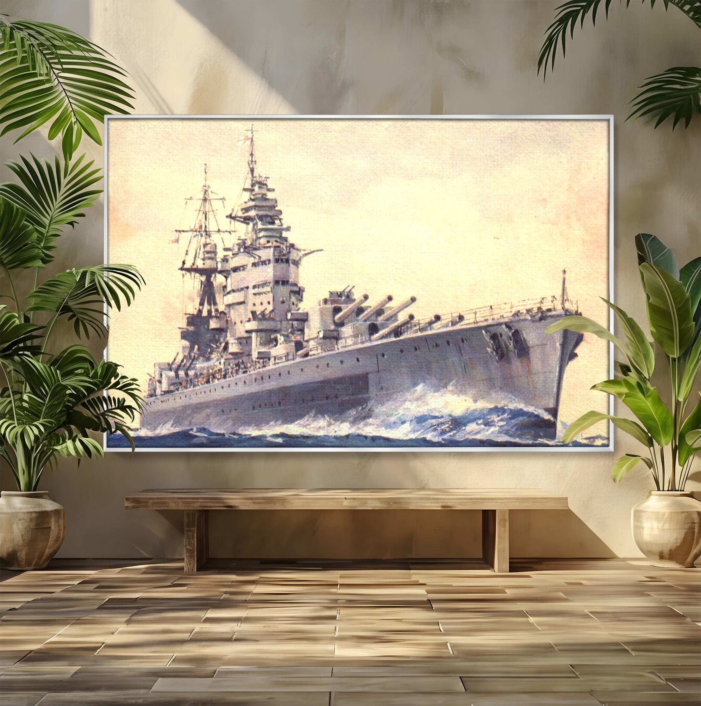 Tablou Canvas Premium LuxCanva® PI1185, HMS Nelson- Forta Marilor, Vas, Razboi, Marina, Istorie, Birou, Culori Vibrante